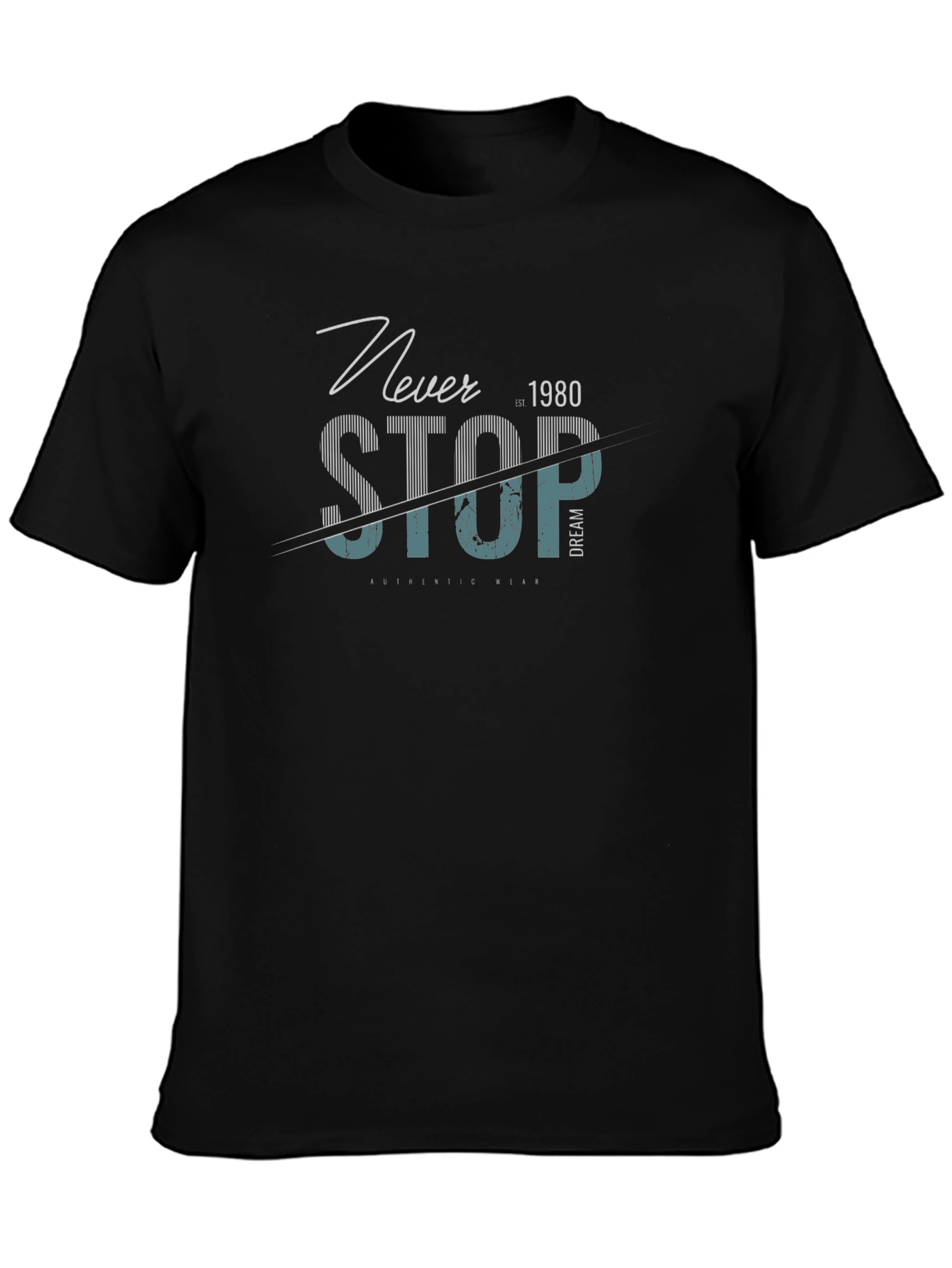 Never Stop Graphic T-Shirt - Black