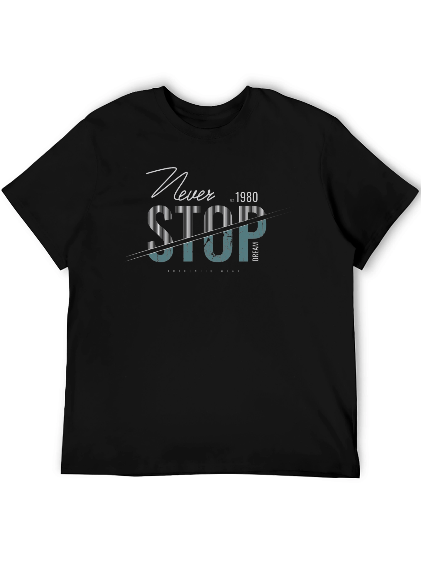 Never Stop Graphic T-Shirt - Black