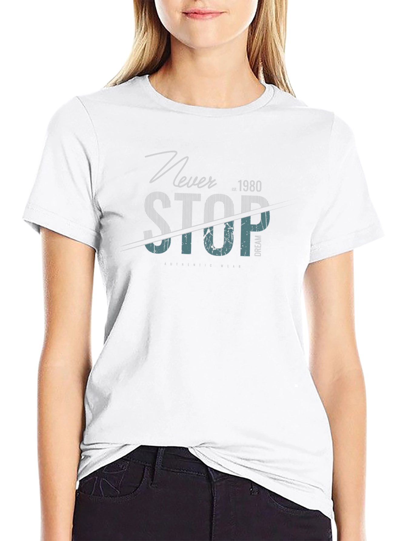 Never Stop Graphic T-Shirt - Black