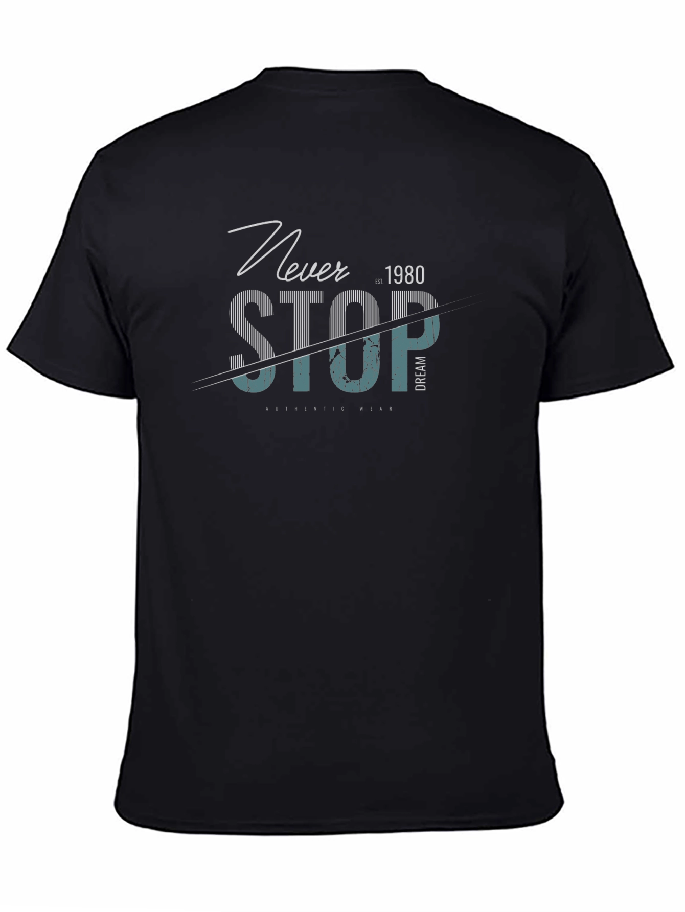 Never Stop Graphic T-Shirt - Black