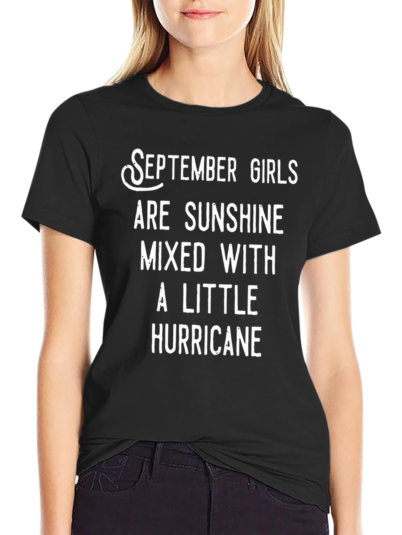 September Girls Sunshine Hurricane Black T-Shirt