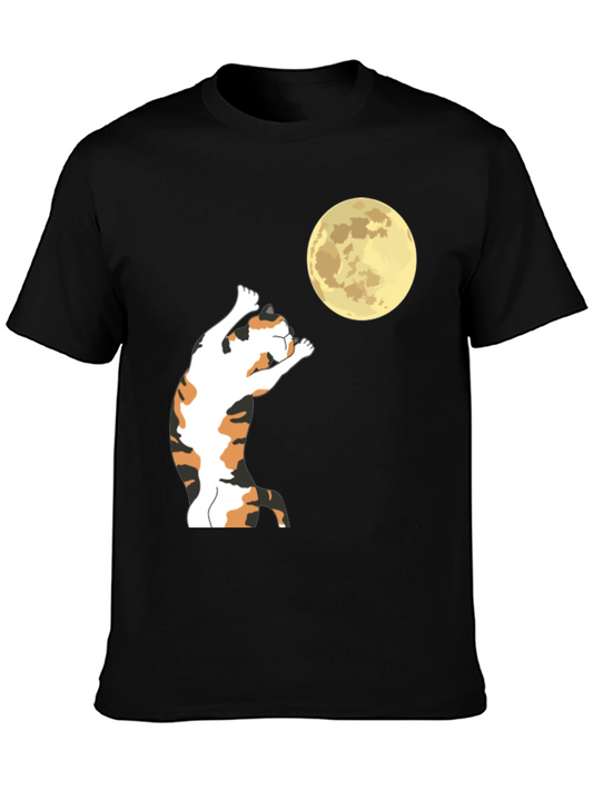 Cat Moon T-Shirt - Unique Graphic Tee for Cat Lovers