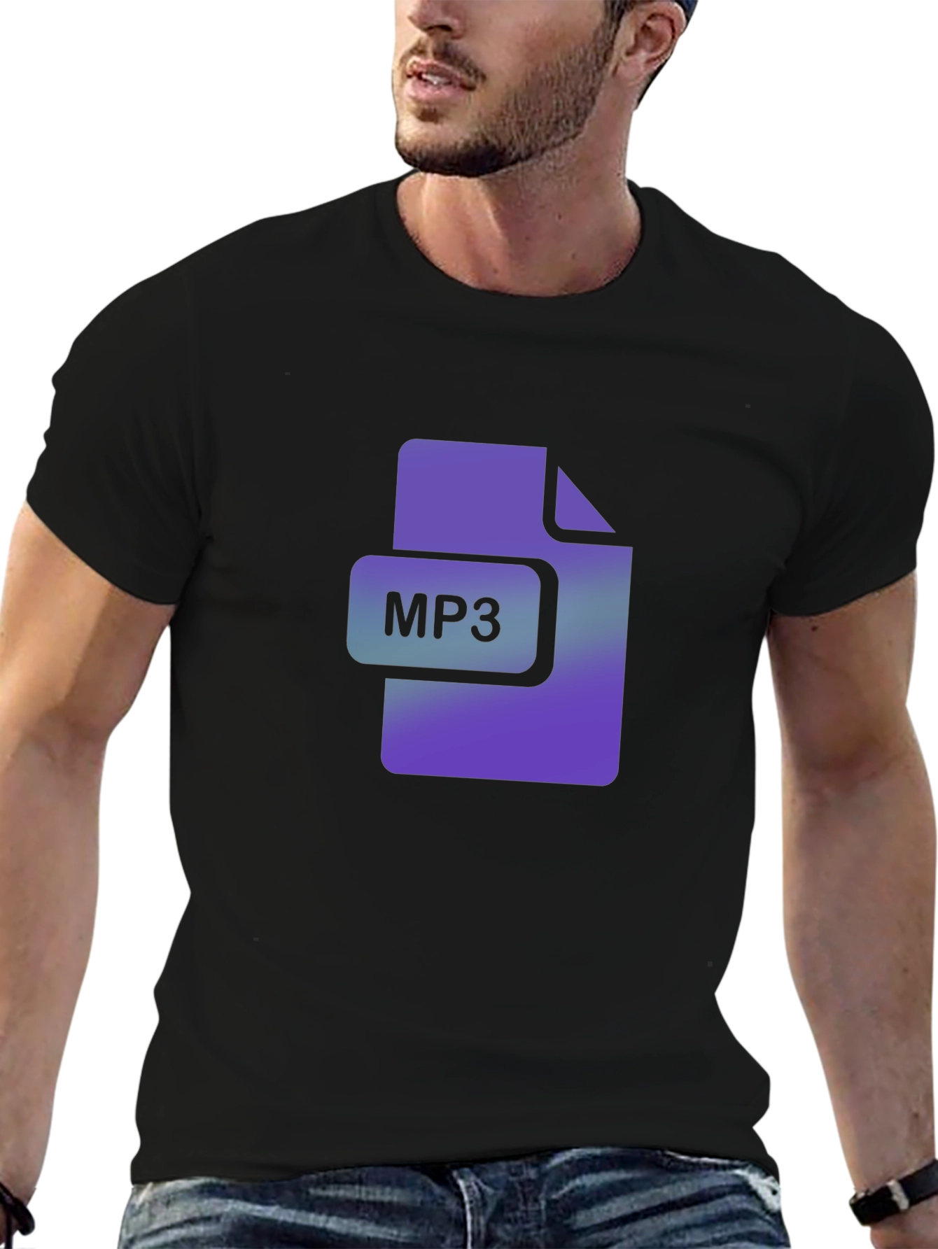 MP3 File Icon Black T-Shirt