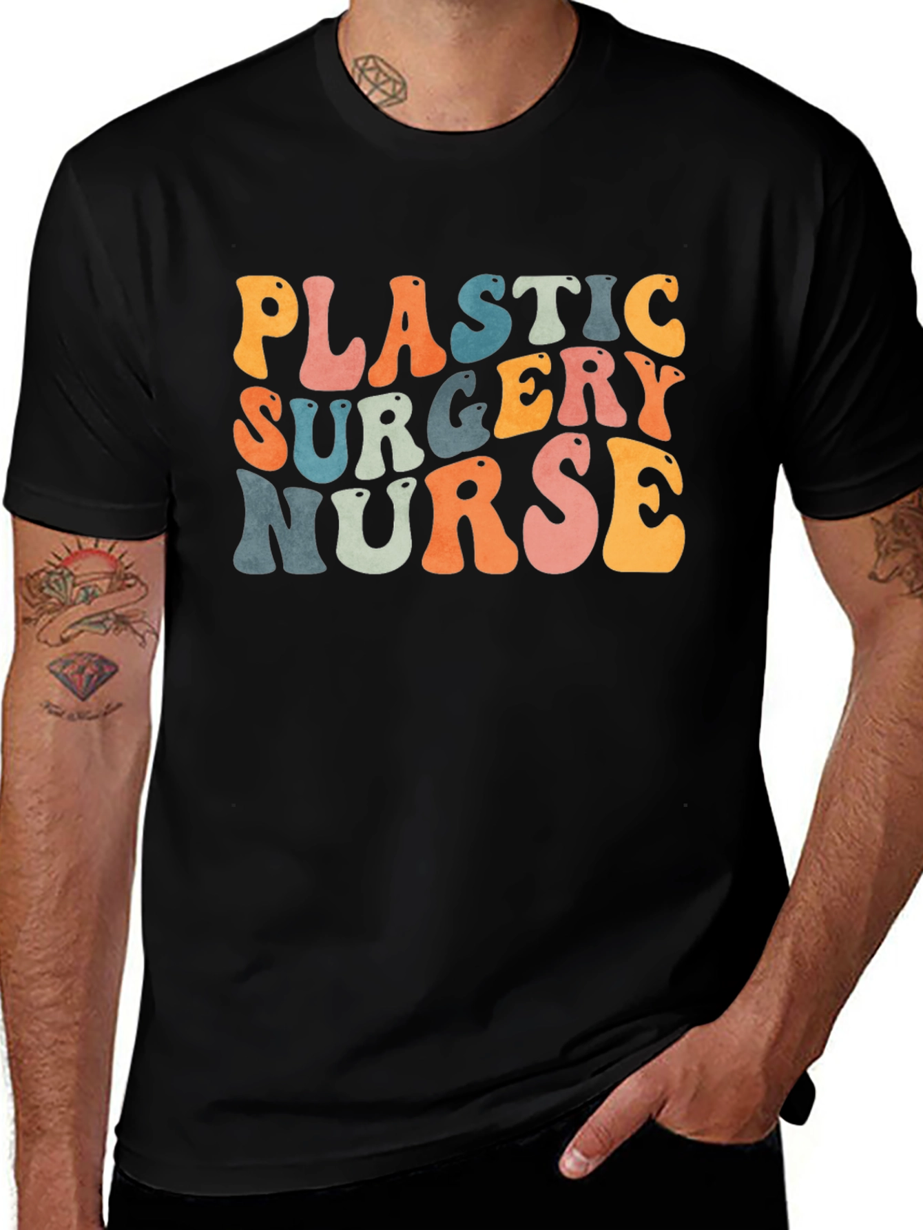 Plastic Surgery Nurse Graphic Tee Retro Design