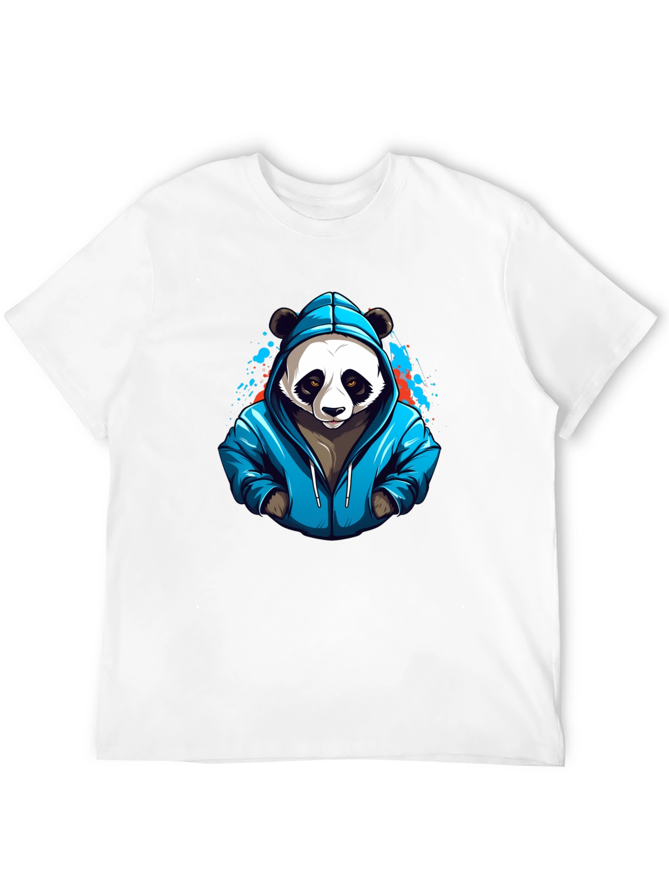 Panda Hoodie Graphic Black T-Shirt