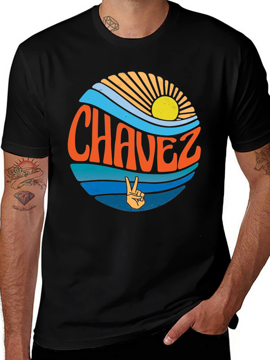 Chavez Graphic T-Shirt - Retro Peace Sign
