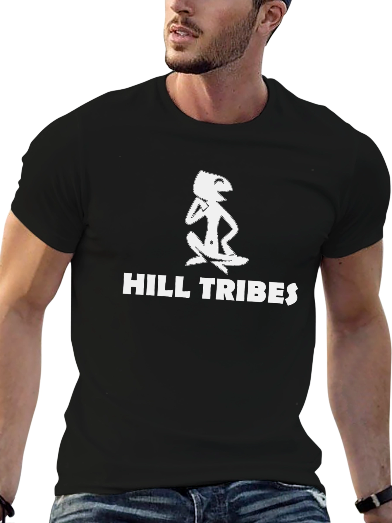 Hill Tribes Graphic Tee - Black Cotton T-Shirt