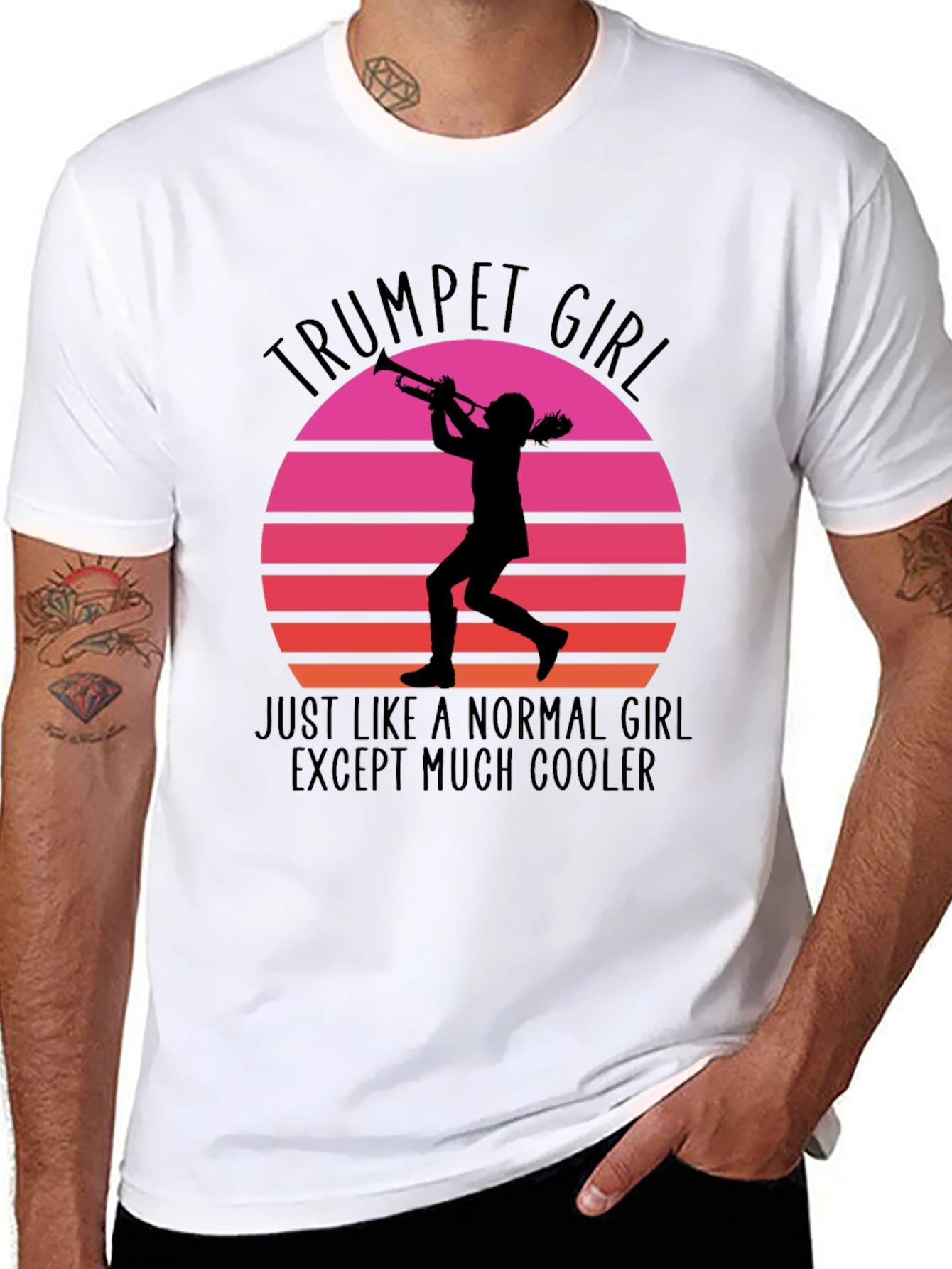 Trumpet Girl Sunset Graphic Tee