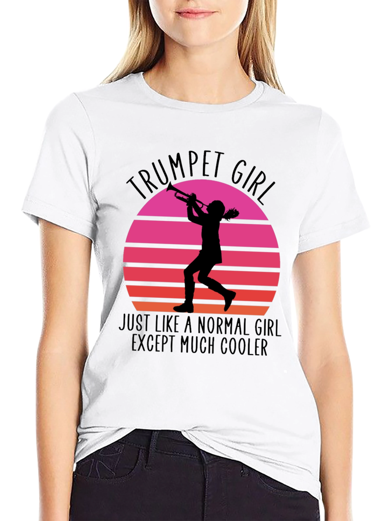 Trumpet Girl Sunset Graphic Tee