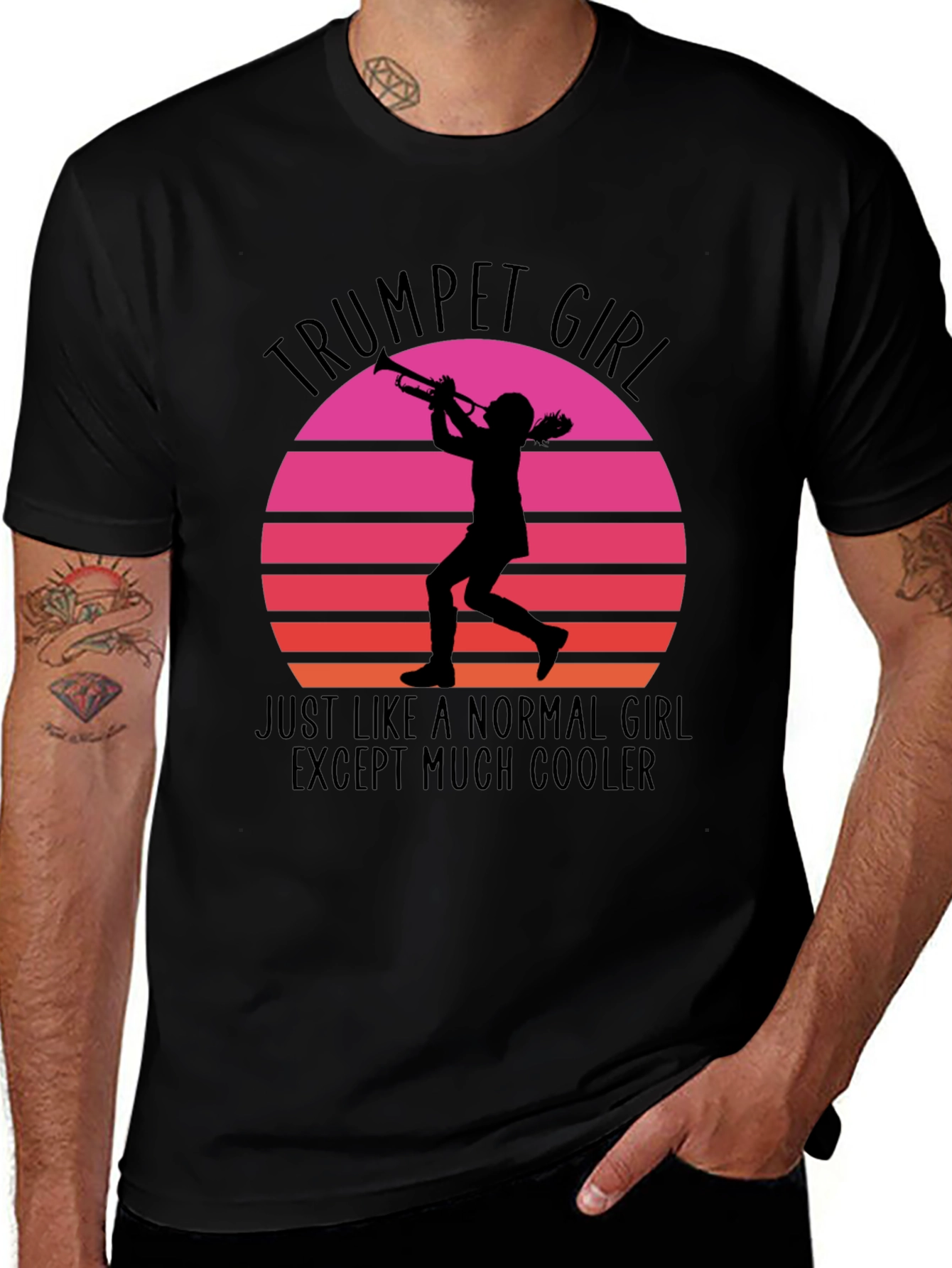 Trumpet Girl Sunset Graphic Tee