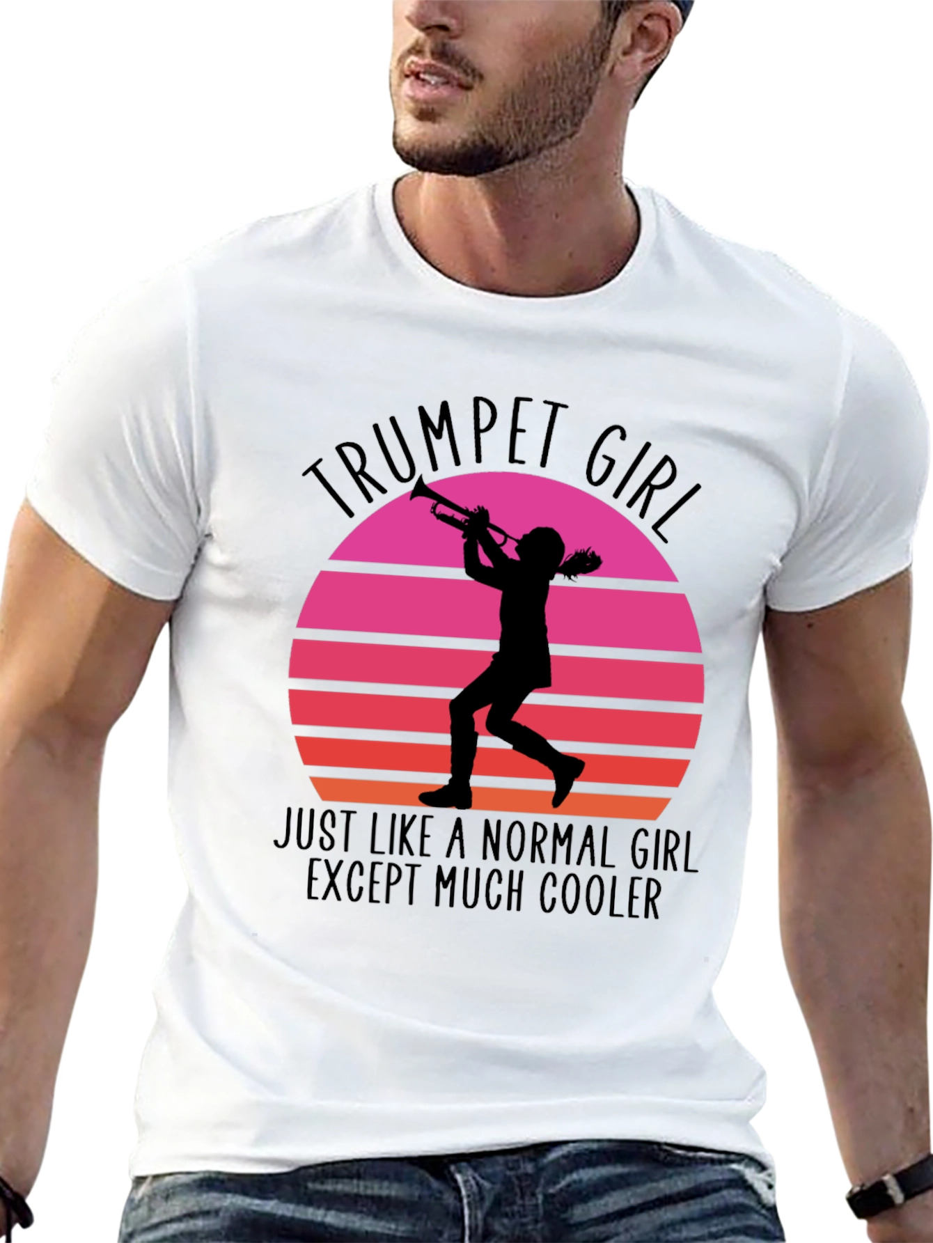Trumpet Girl Sunset Graphic Tee