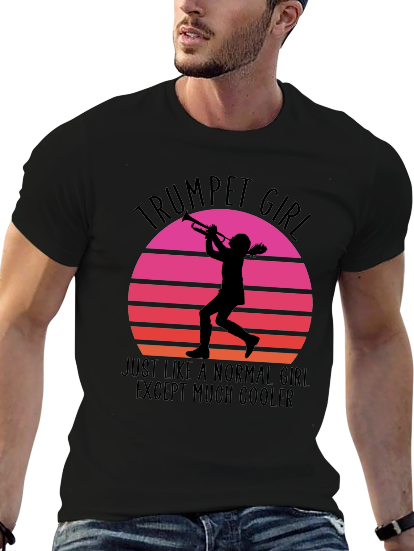 Trumpet Girl Sunset Graphic Tee