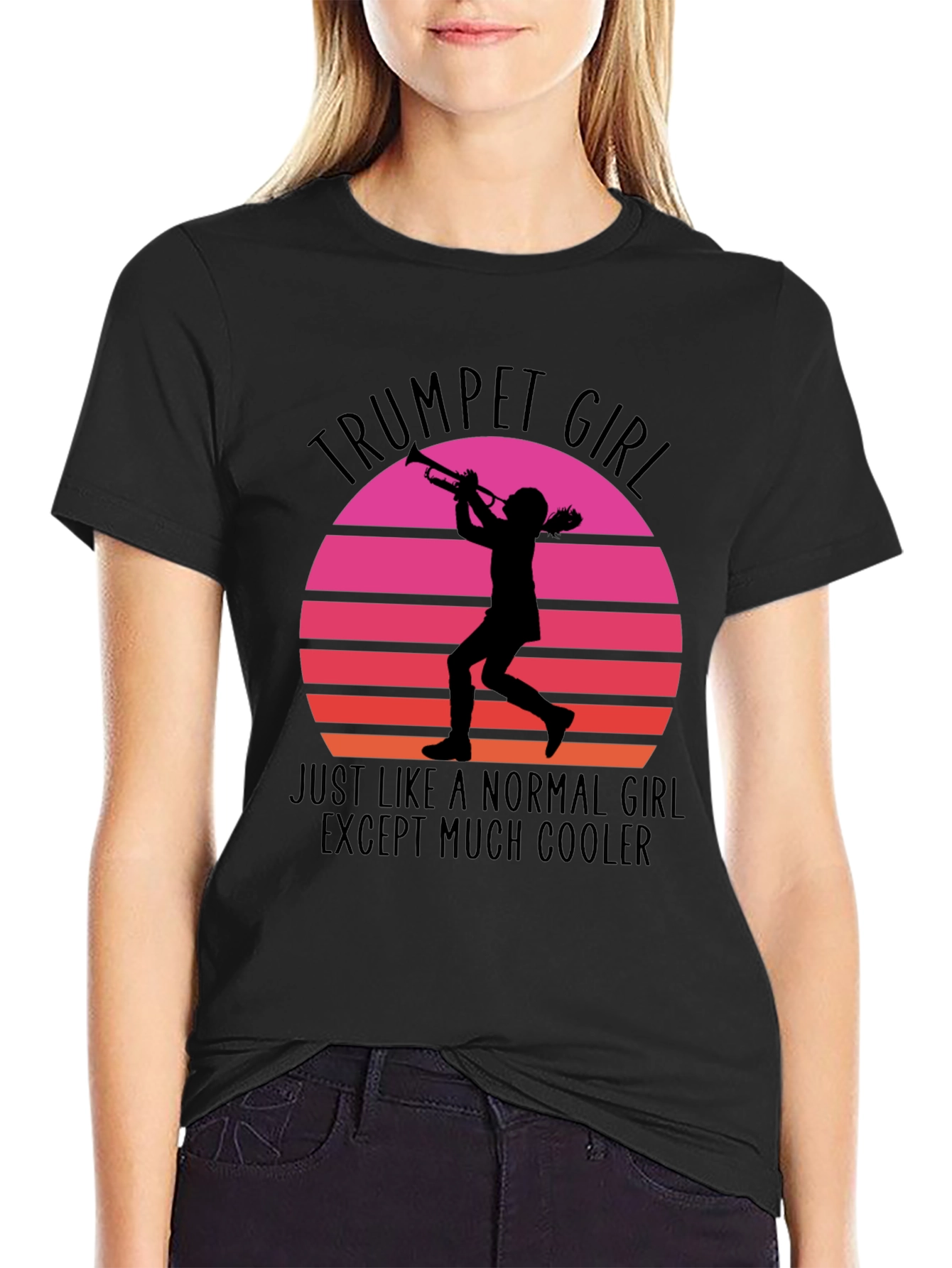 Trumpet Girl Sunset Graphic Tee