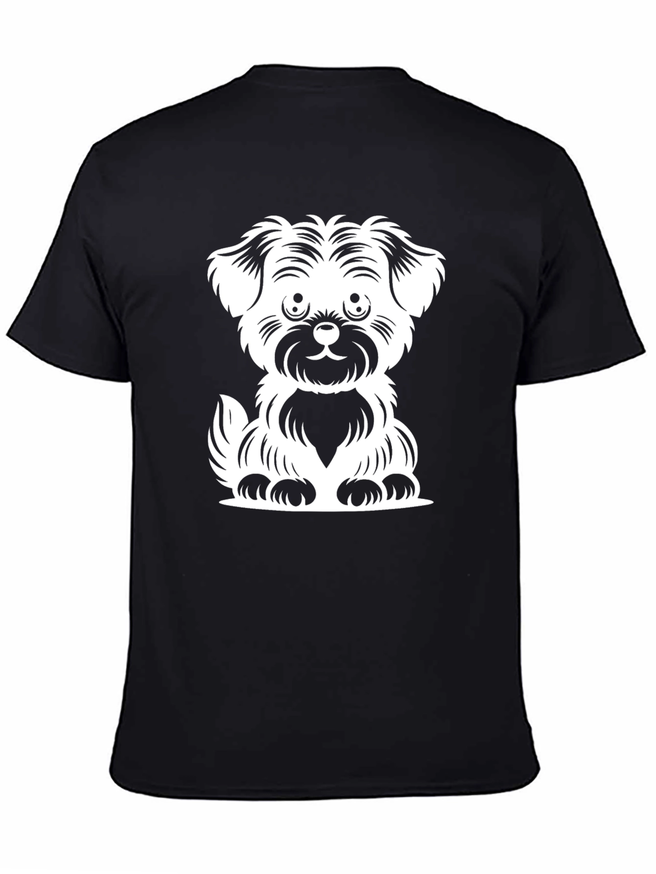 Dog Graphic Black T-Shirt Cute Puppy Design