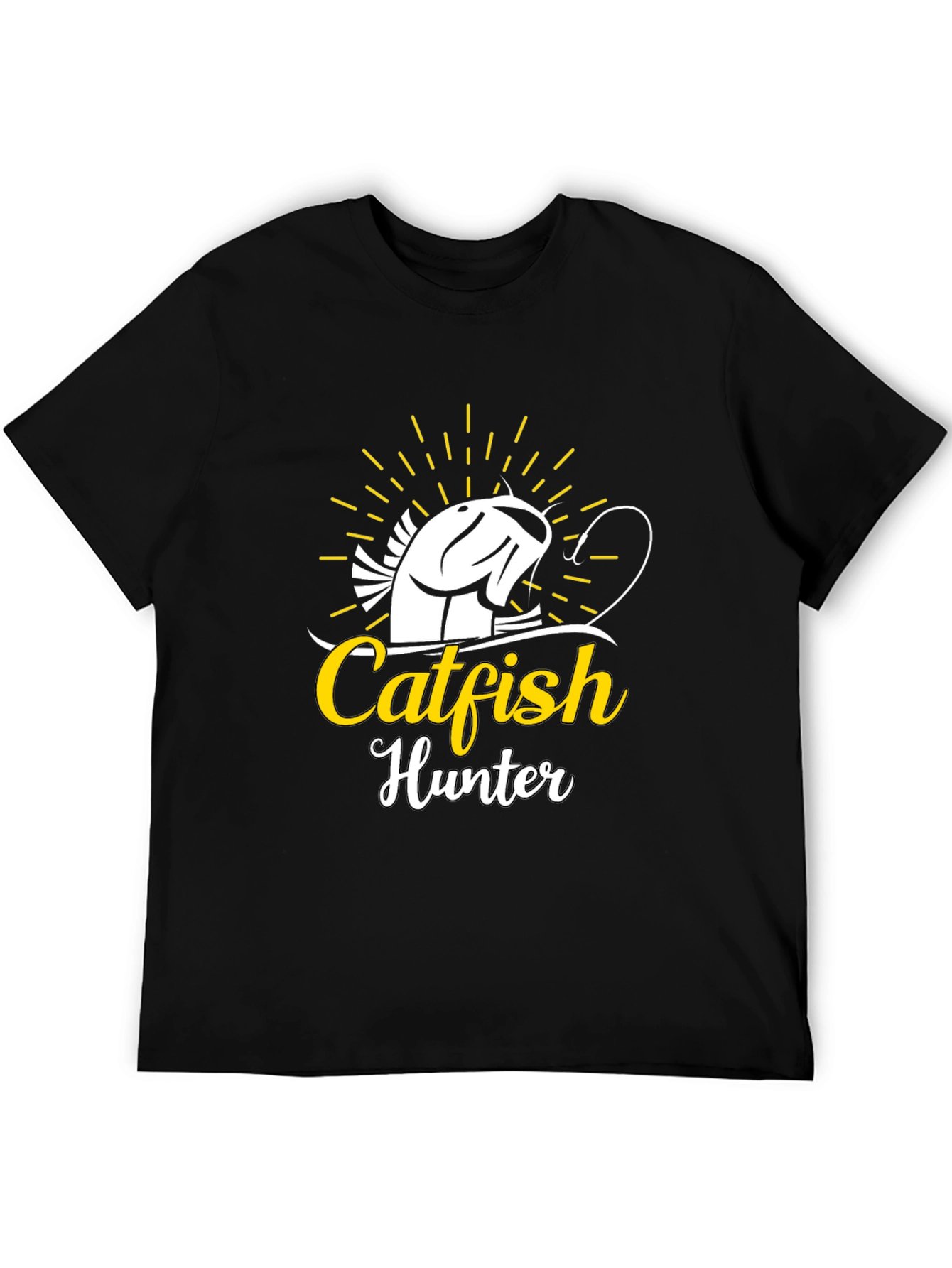 Catfish Hunter Black T-Shirt - Fishing Tee