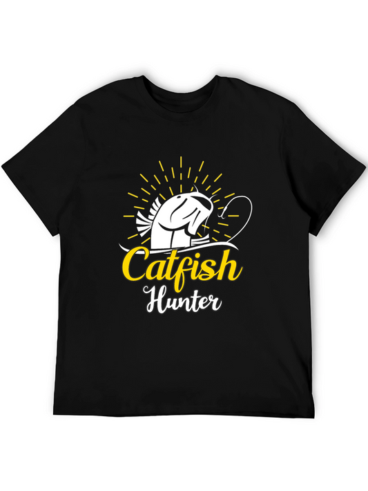 Catfish Hunter Black T-Shirt - Fishing Tee
