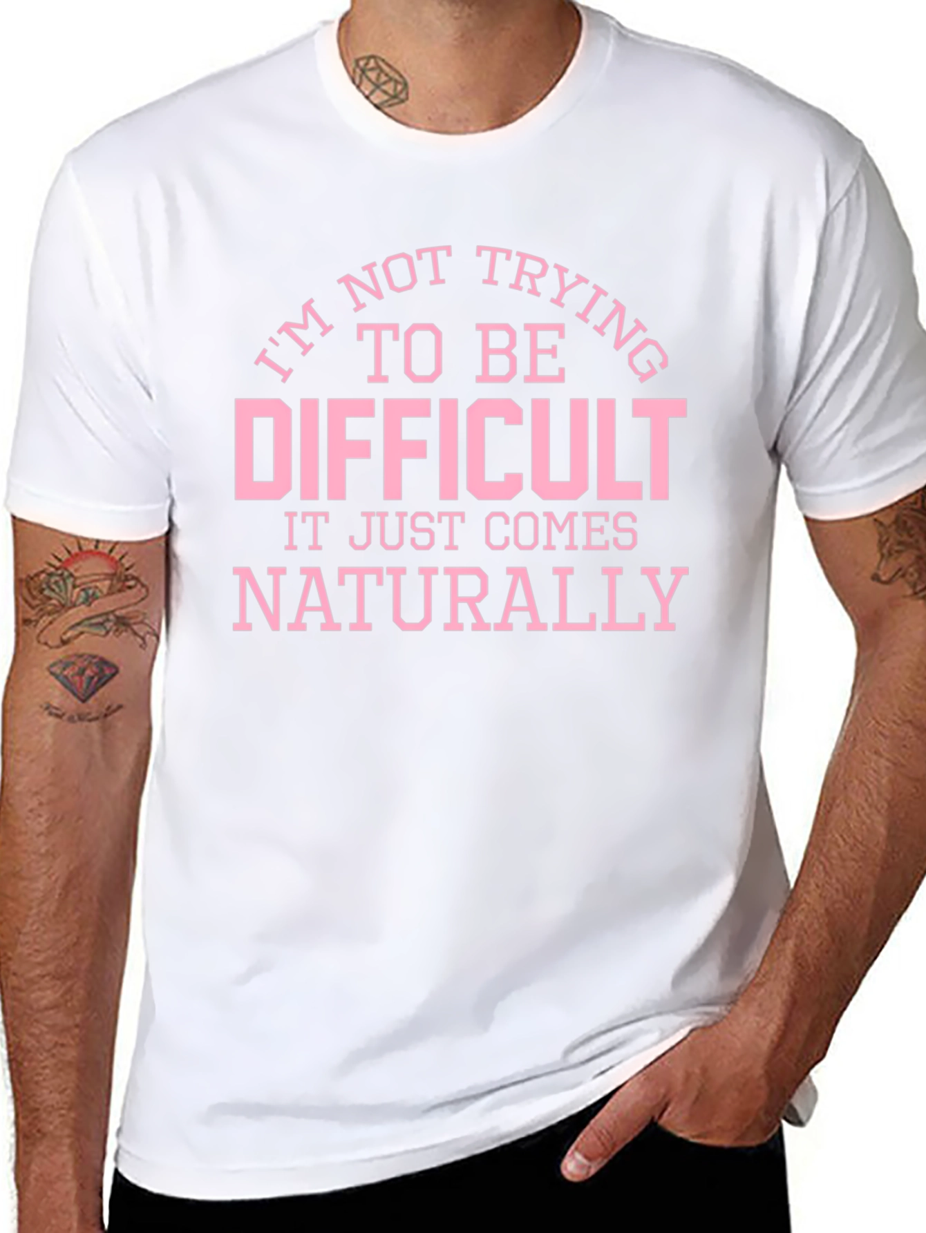 Funny Difficult Slogan Graphic T-Shirt
