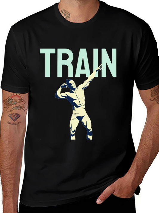 Train Hard Graphic Tee - Mens Fitness Shirt
