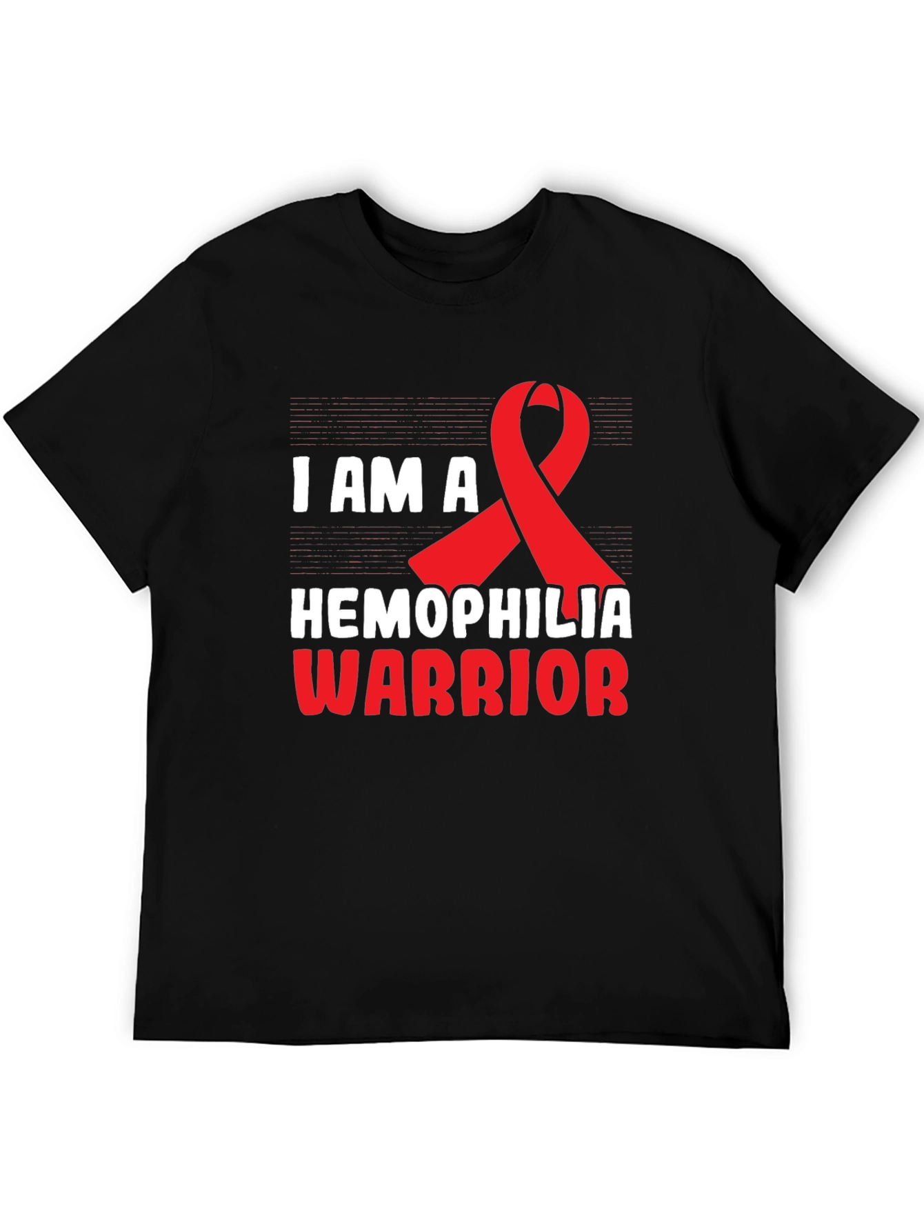 Hemophilia Warrior T-Shirt - Red Ribbon Graphic Tee
