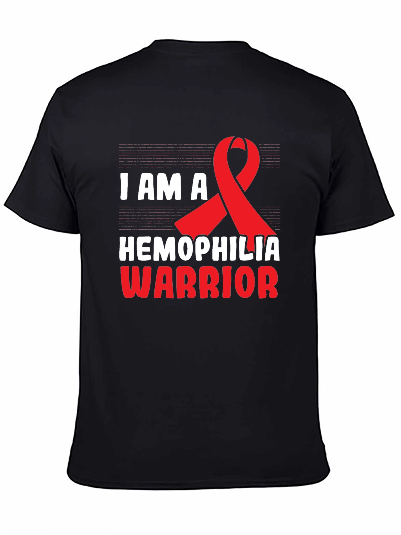 Hemophilia Warrior T-Shirt - Red Ribbon Graphic Tee