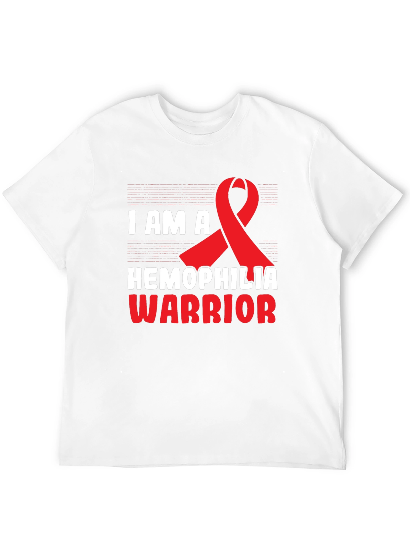 Hemophilia Warrior T-Shirt - Red Ribbon Graphic Tee