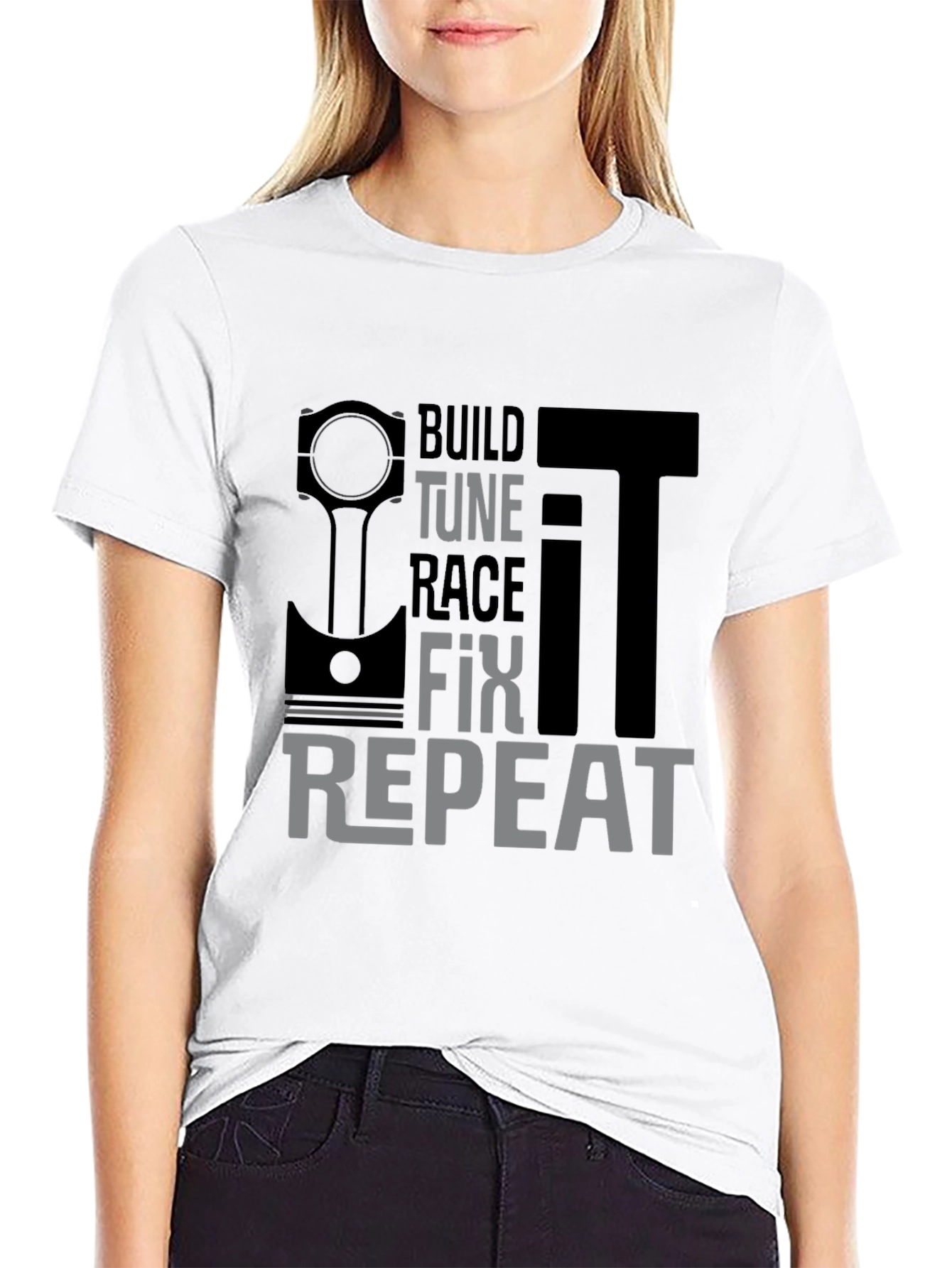 Build Tune Race Fix Repeat Mens T-Shirt