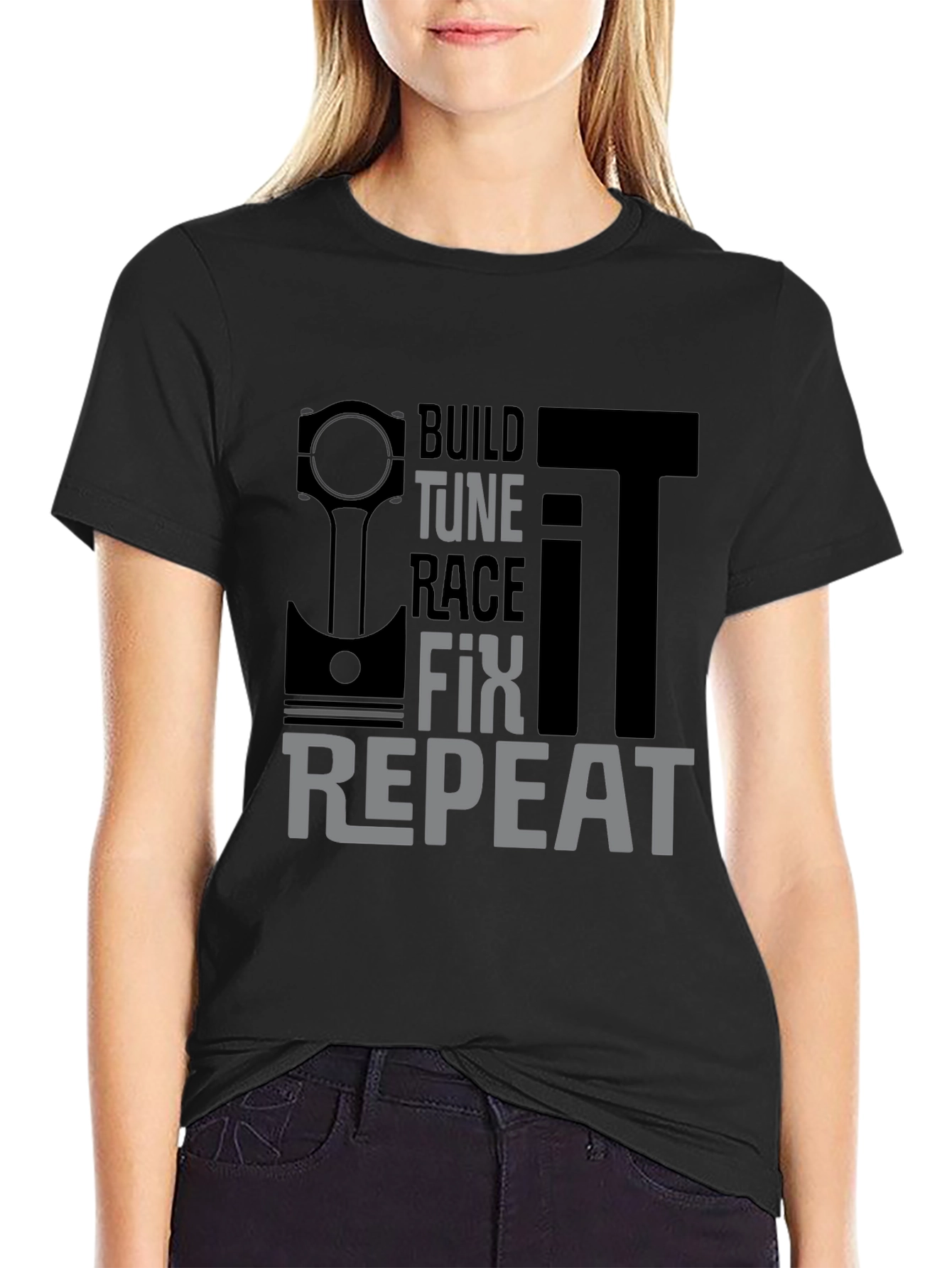 Build Tune Race Fix Repeat Mens T-Shirt