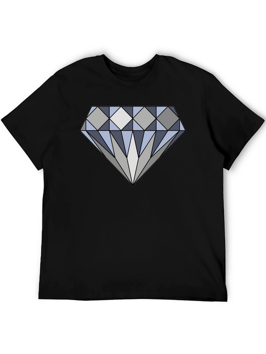 Geometric Diamond Graphic Tee - Modern Black T-Shirt