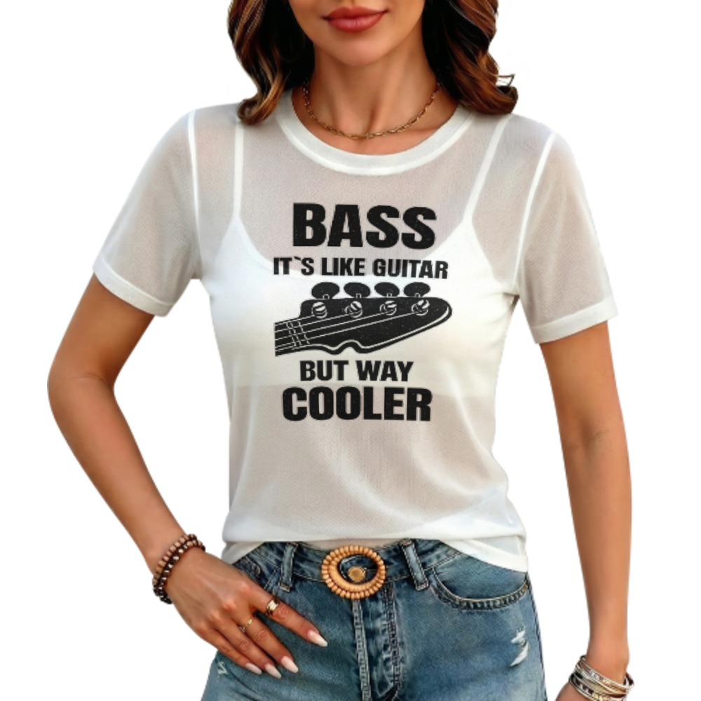 Funny Bass Guitar Graphic Tee, Music Lover Streetwear Shirt, Retro Musician T-Shirt, Oversized Casual Graphic Top, Monochrome Band Style Tee(z542)