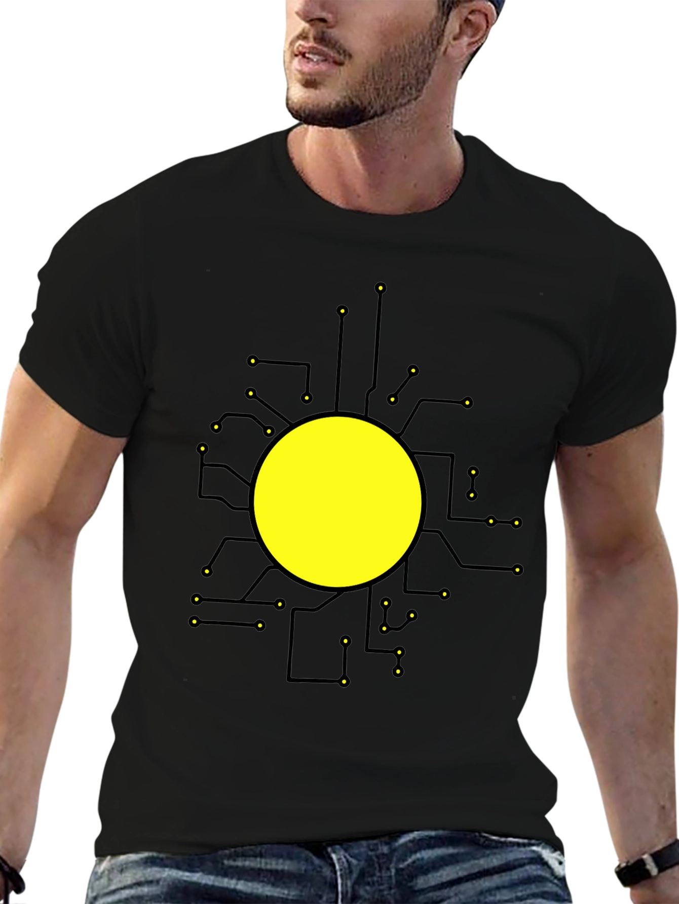 Tech Circuit Graphic Black T-Shirt