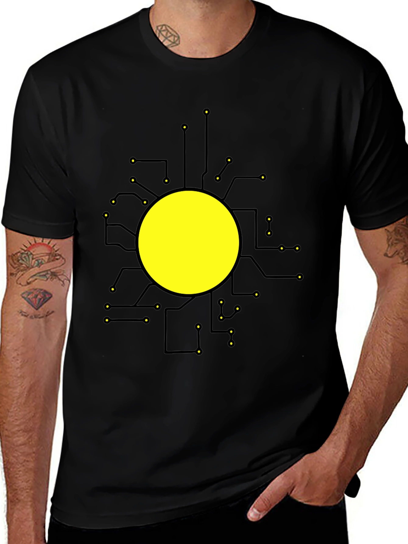 Tech Circuit Graphic Black T-Shirt