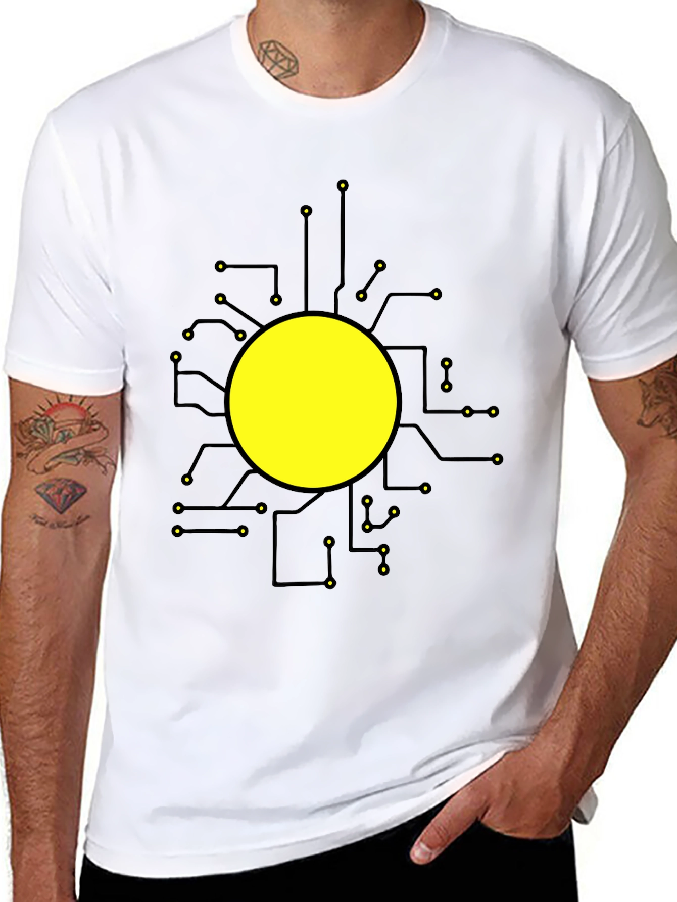 Tech Circuit Graphic Black T-Shirt