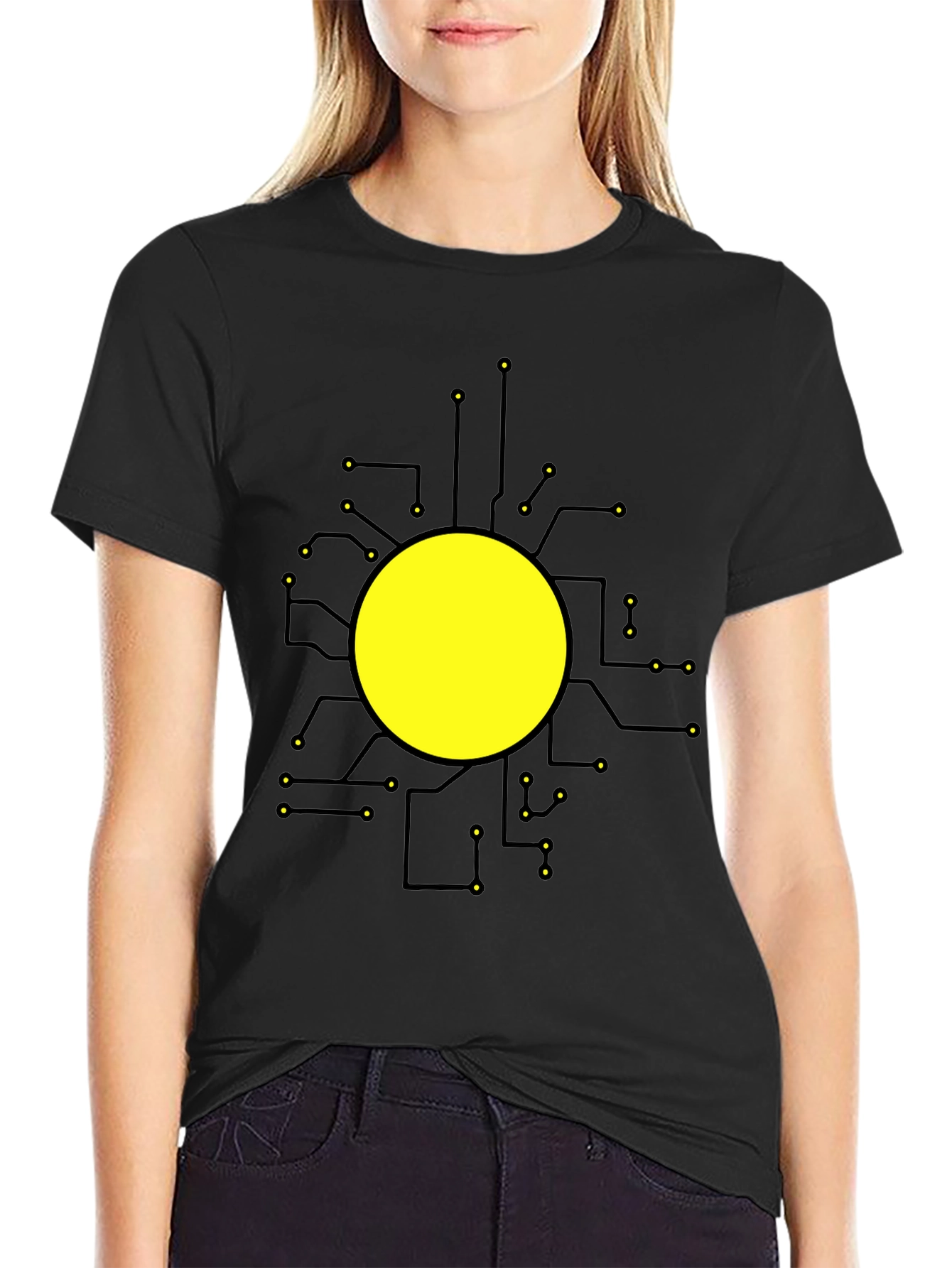Tech Circuit Graphic Black T-Shirt