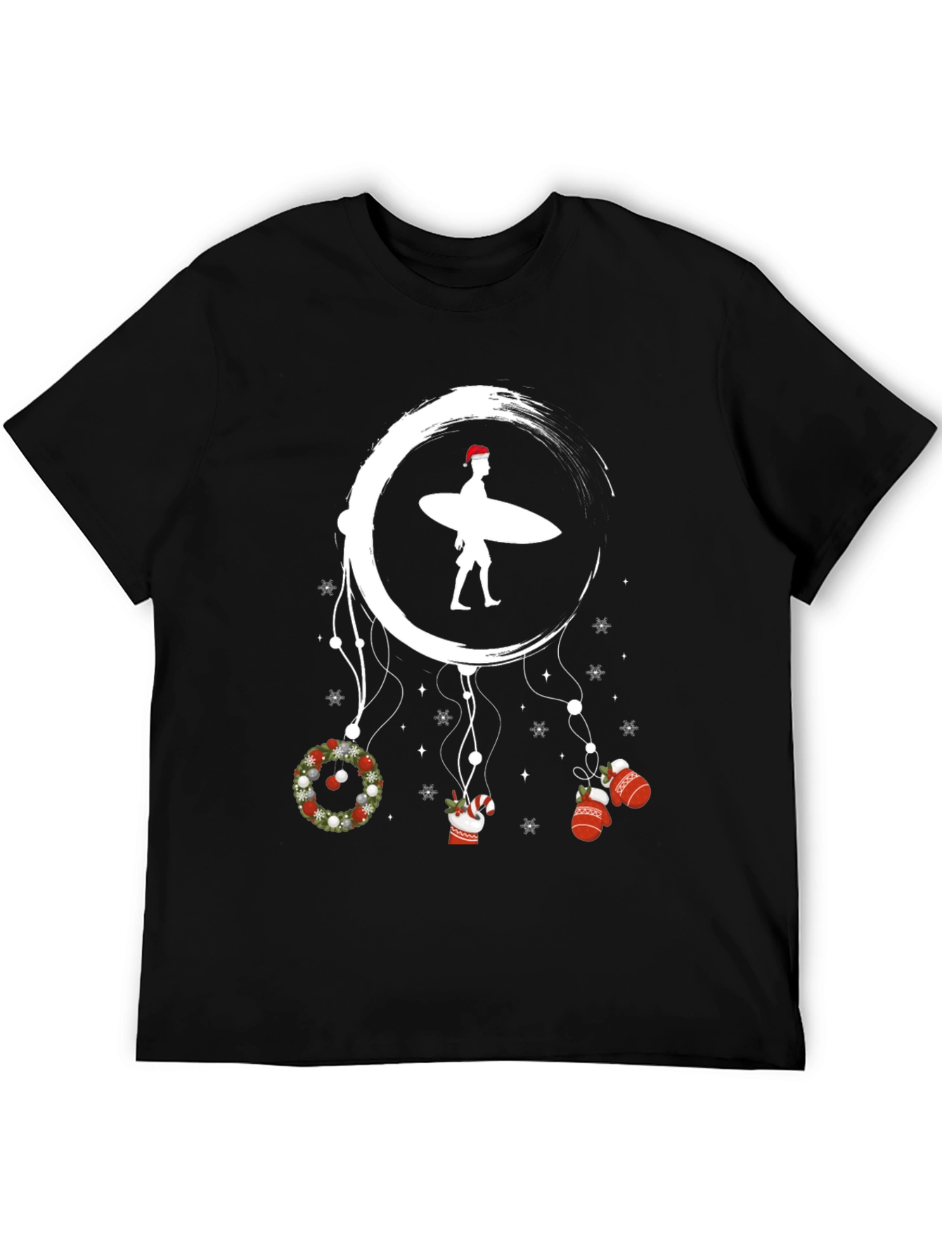 Surfing Santa Christmas Dreamcatcher T-Shirt