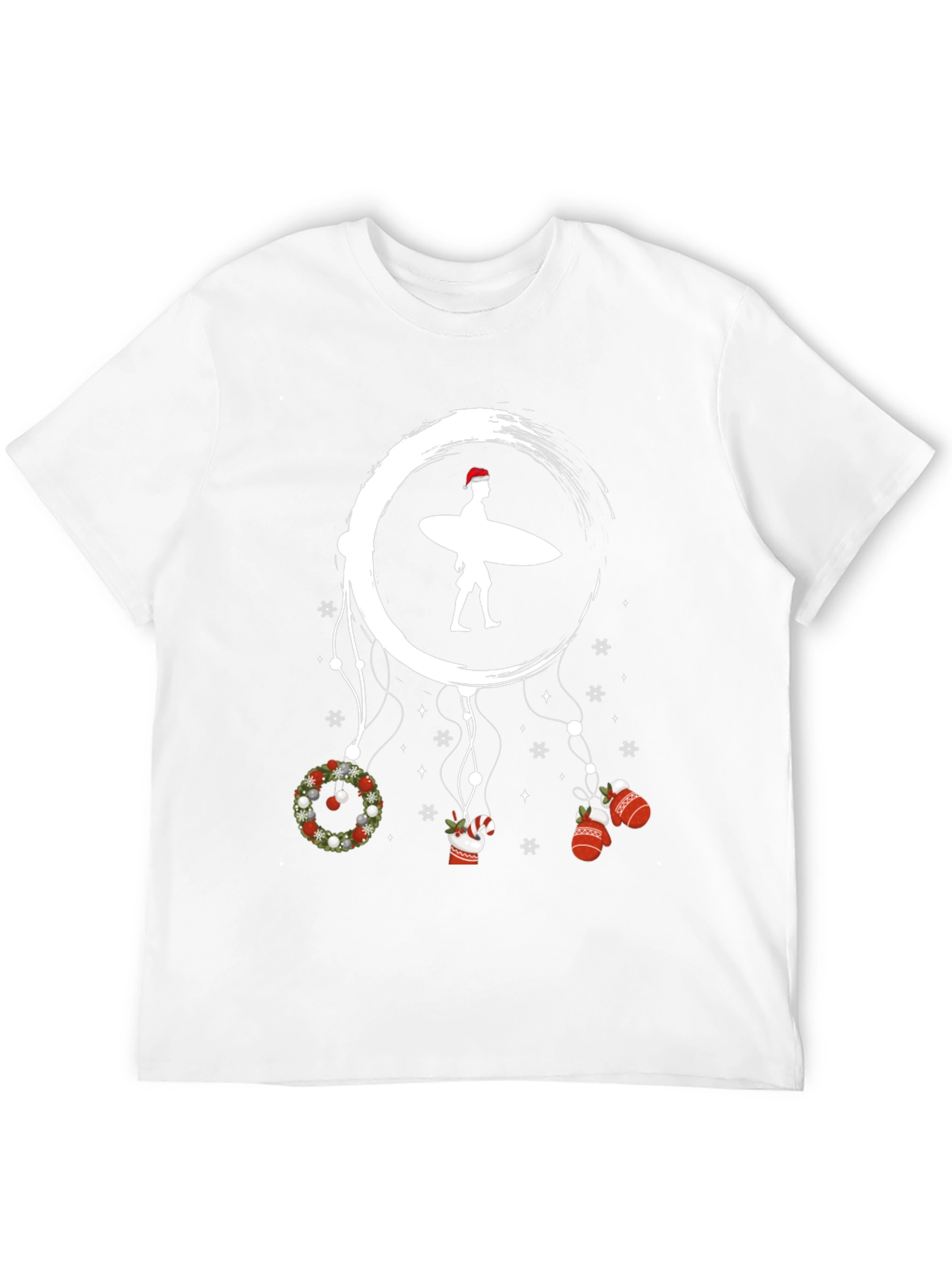 Surfing Santa Christmas Dreamcatcher T-Shirt