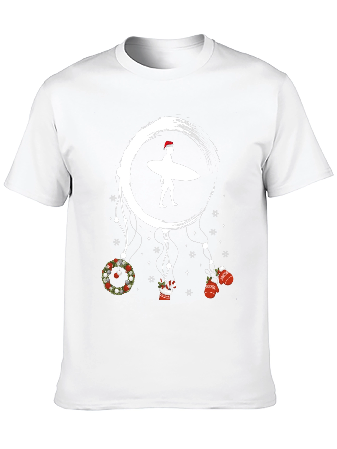 Surfing Santa Christmas Dreamcatcher T-Shirt