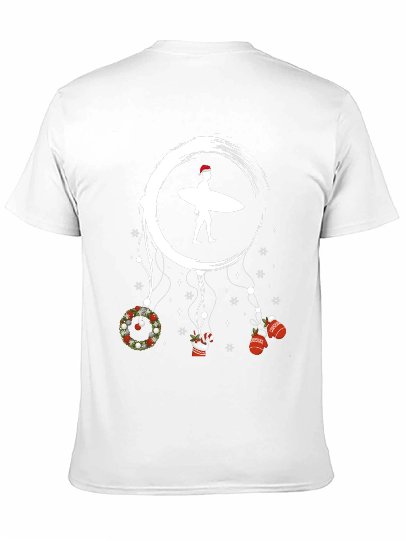 Surfing Santa Christmas Dreamcatcher T-Shirt