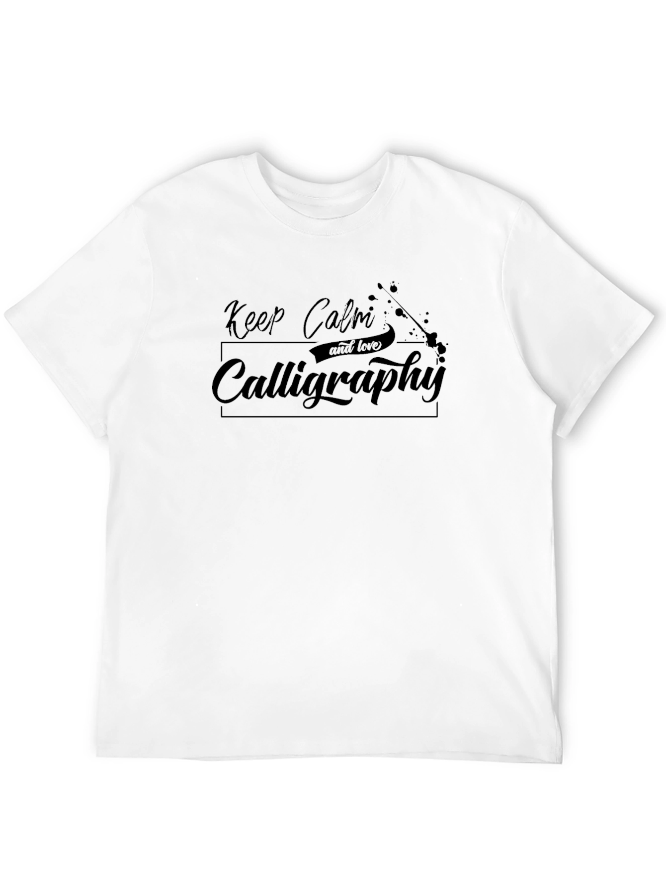 Keep Calm and Love Calligraphy Black T-Shirt