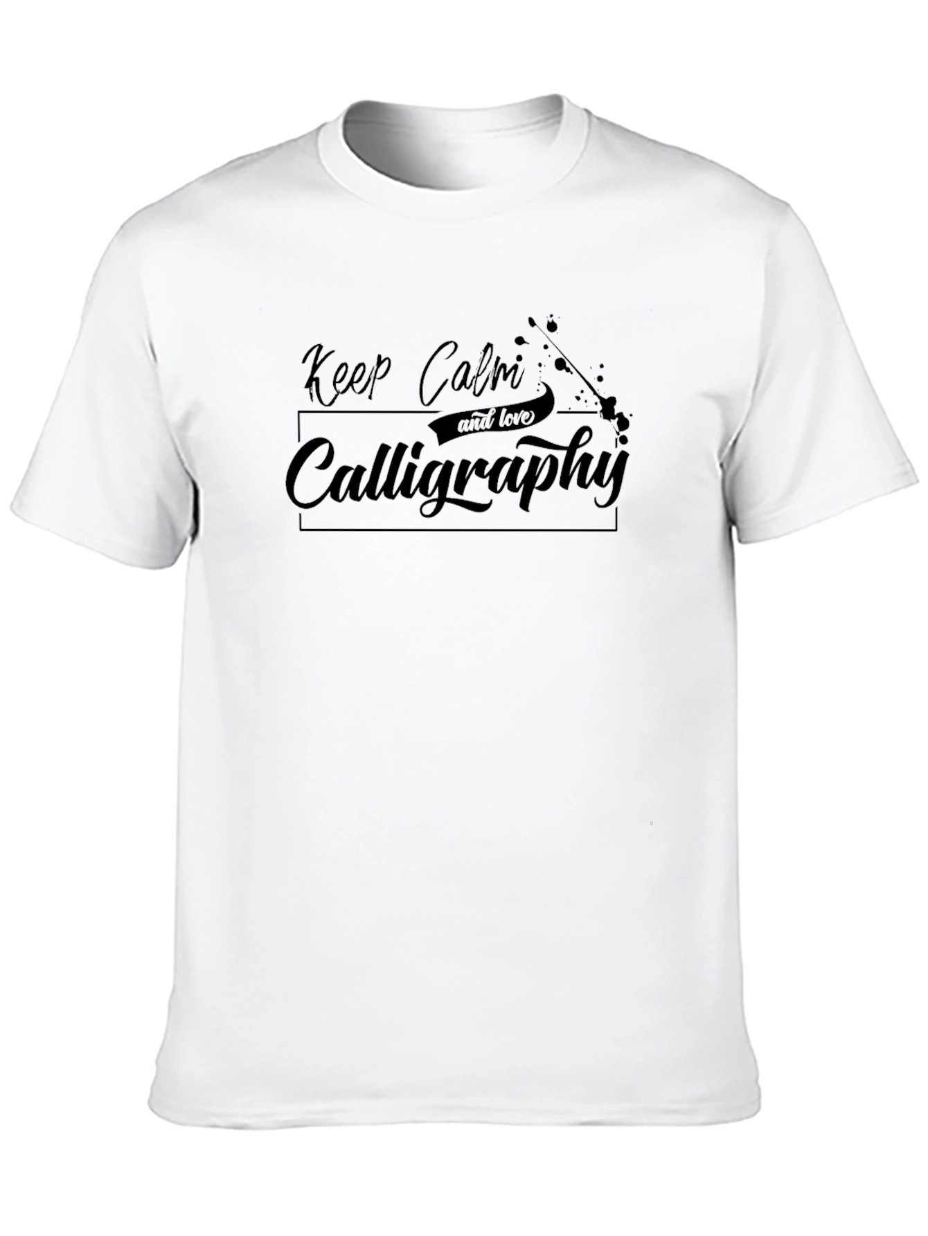 Keep Calm and Love Calligraphy Black T-Shirt