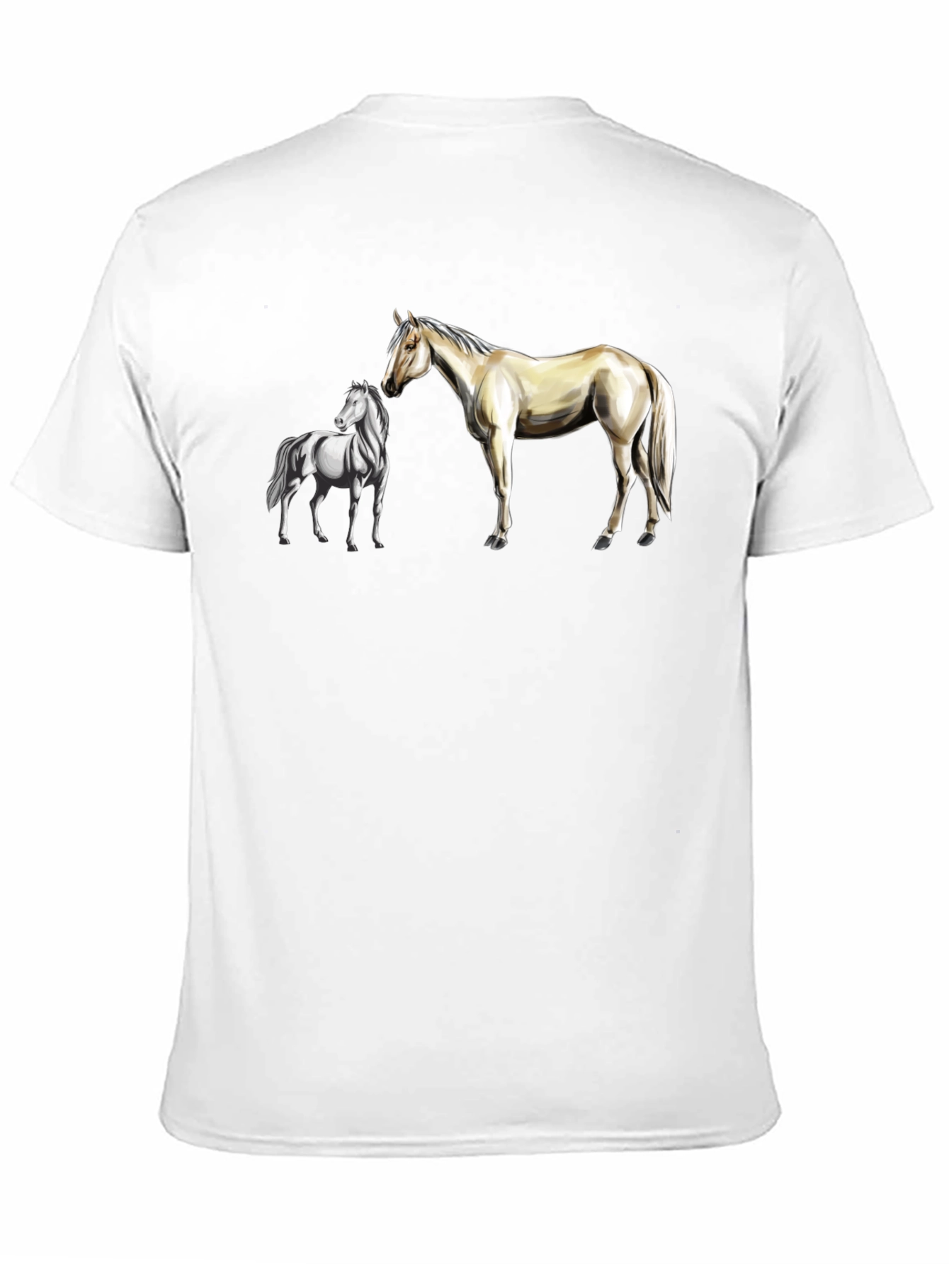Horse Graphic Tee: Black Cotton Blend