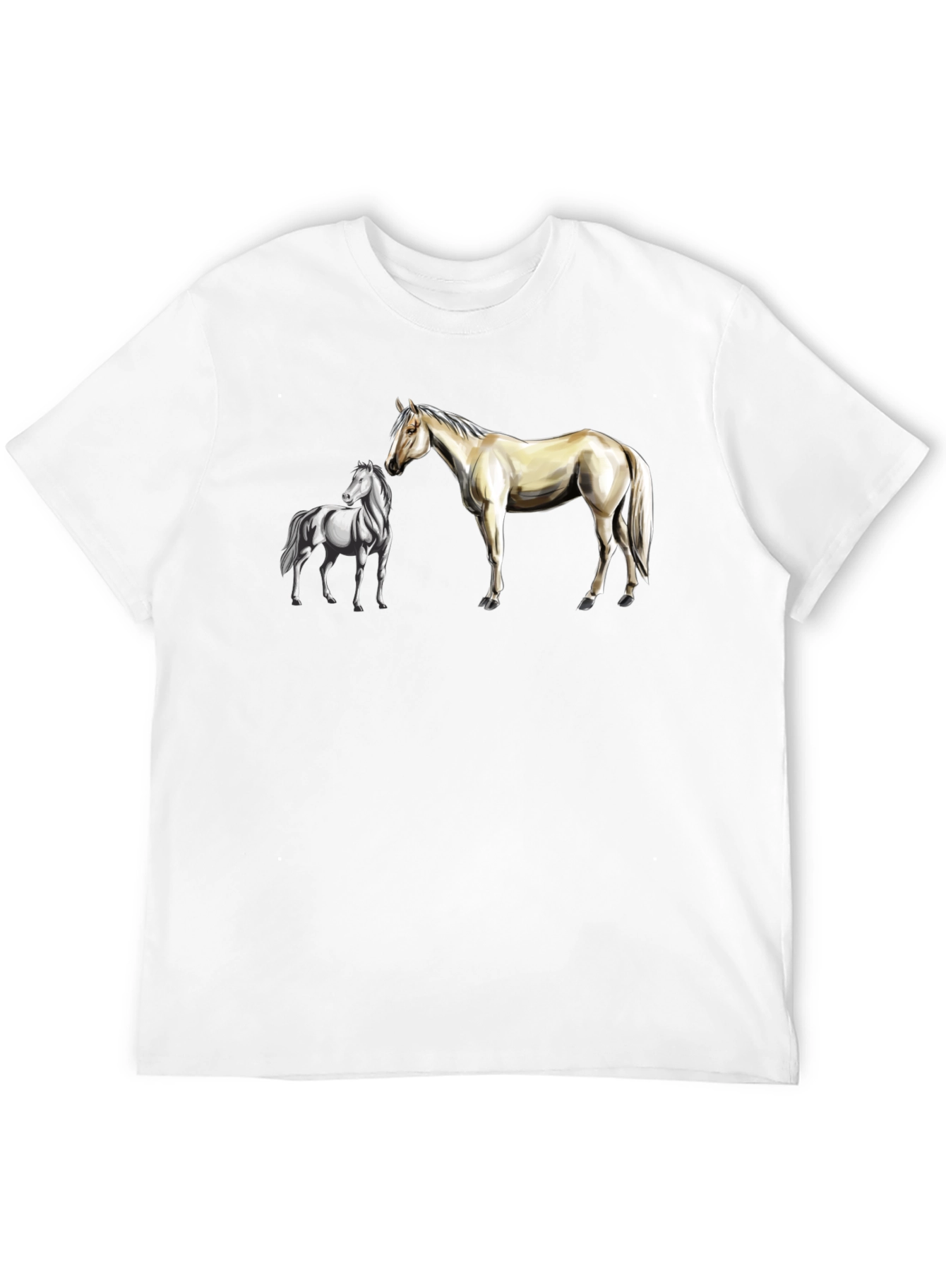 Horse Graphic Tee: Black Cotton Blend