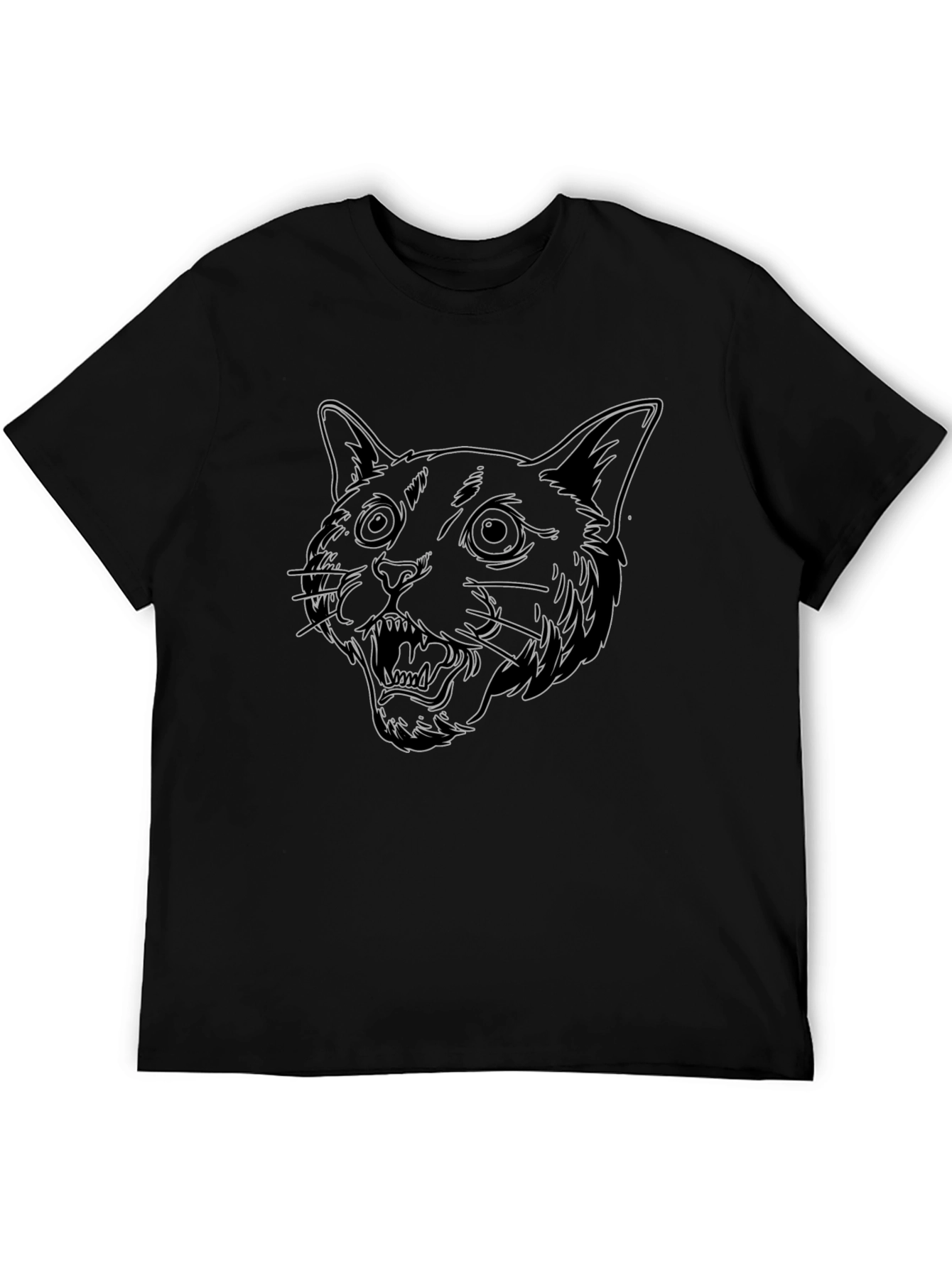 Cool Black T-Shirt with Cat Design