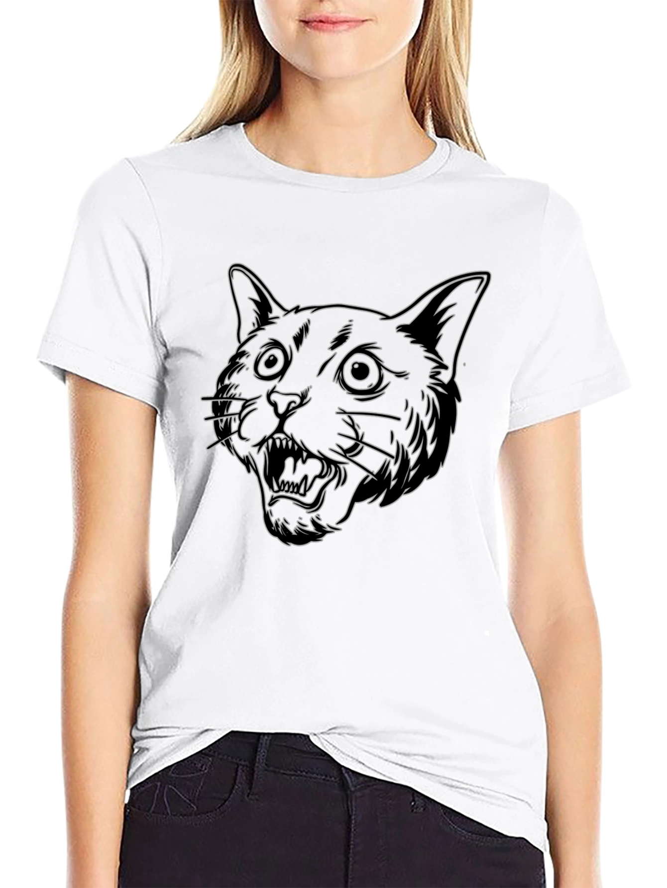 Cool Black T-Shirt with Cat Design