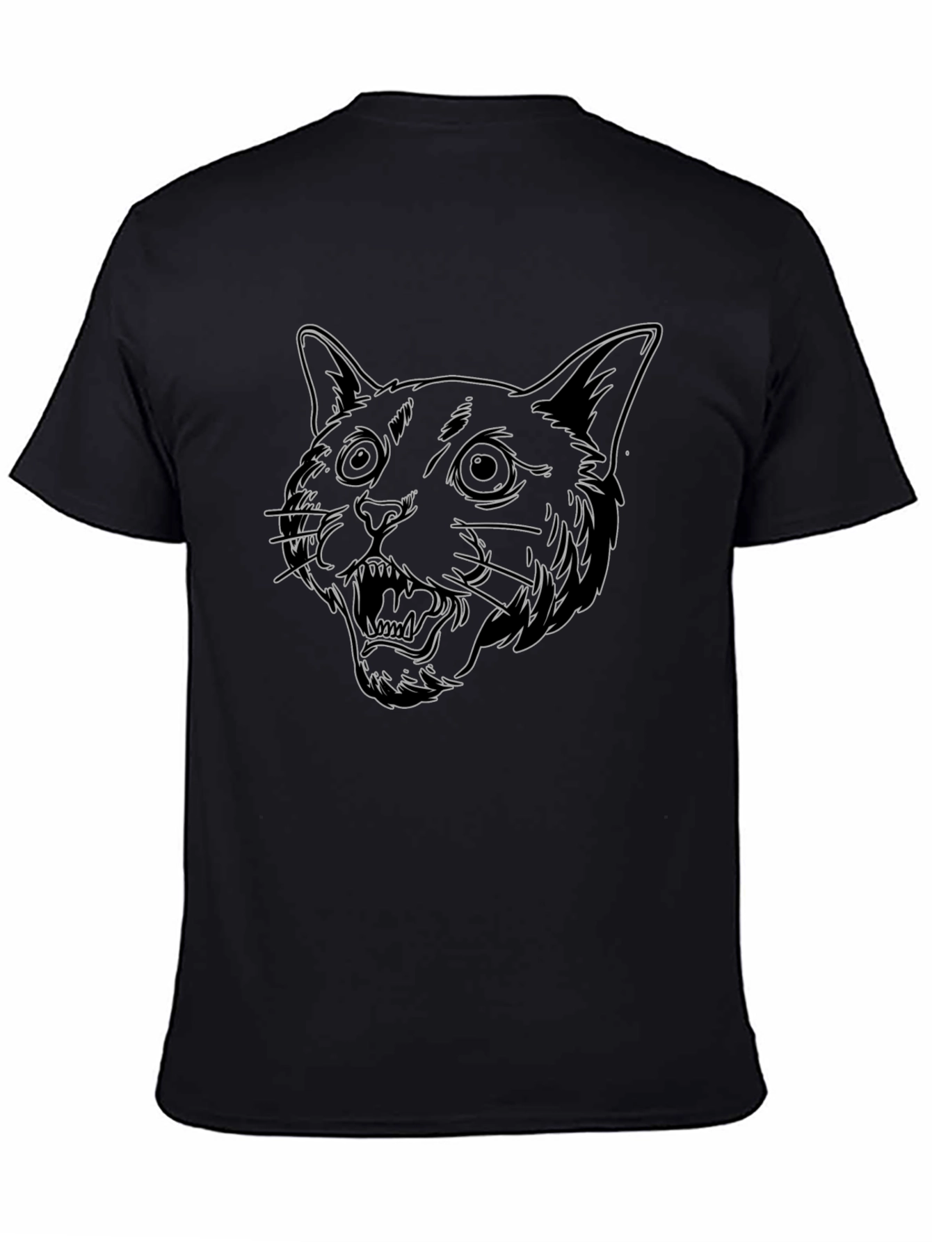 Cool Black T-Shirt with Cat Design