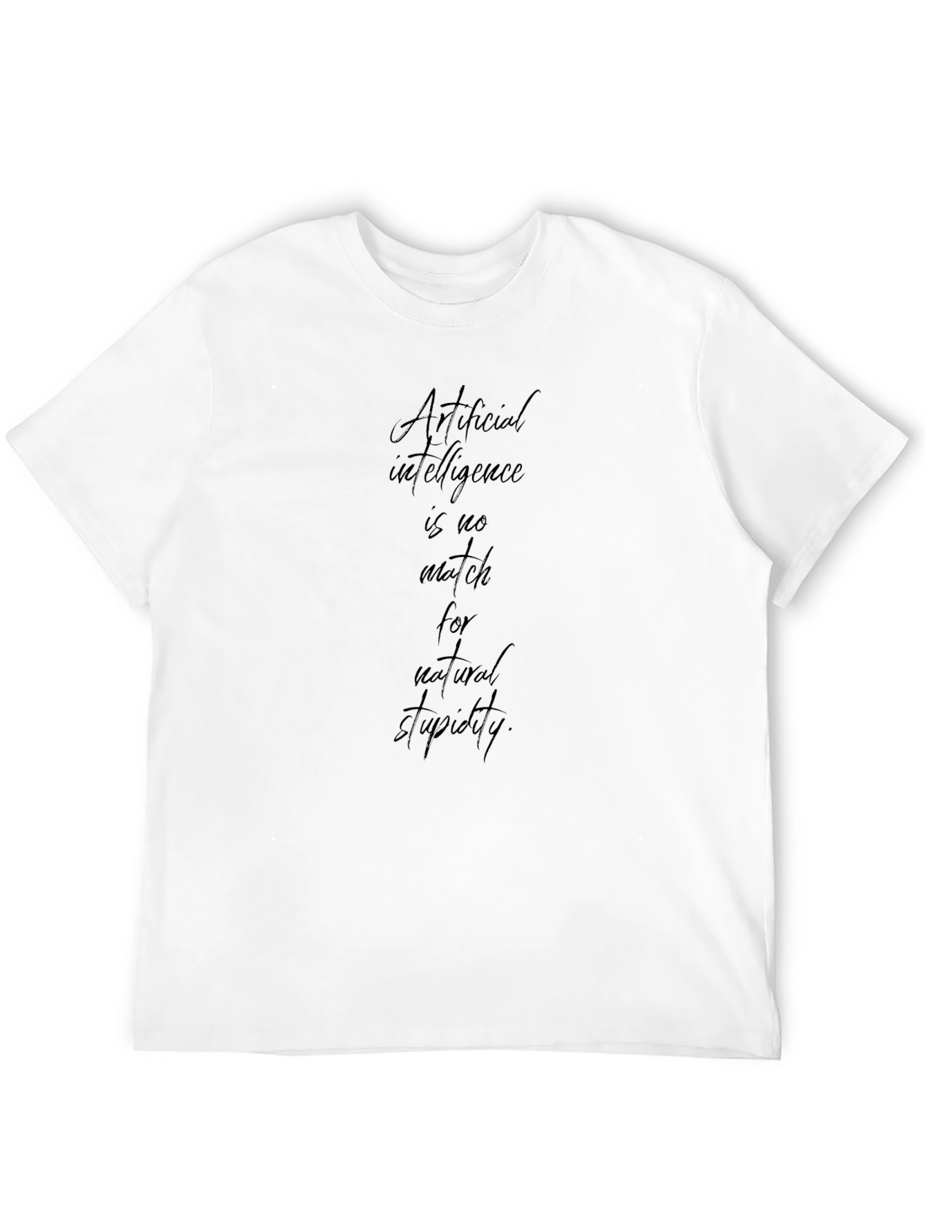AI vs Stupidity Black T-Shirt: Sarcastic Statement Tee