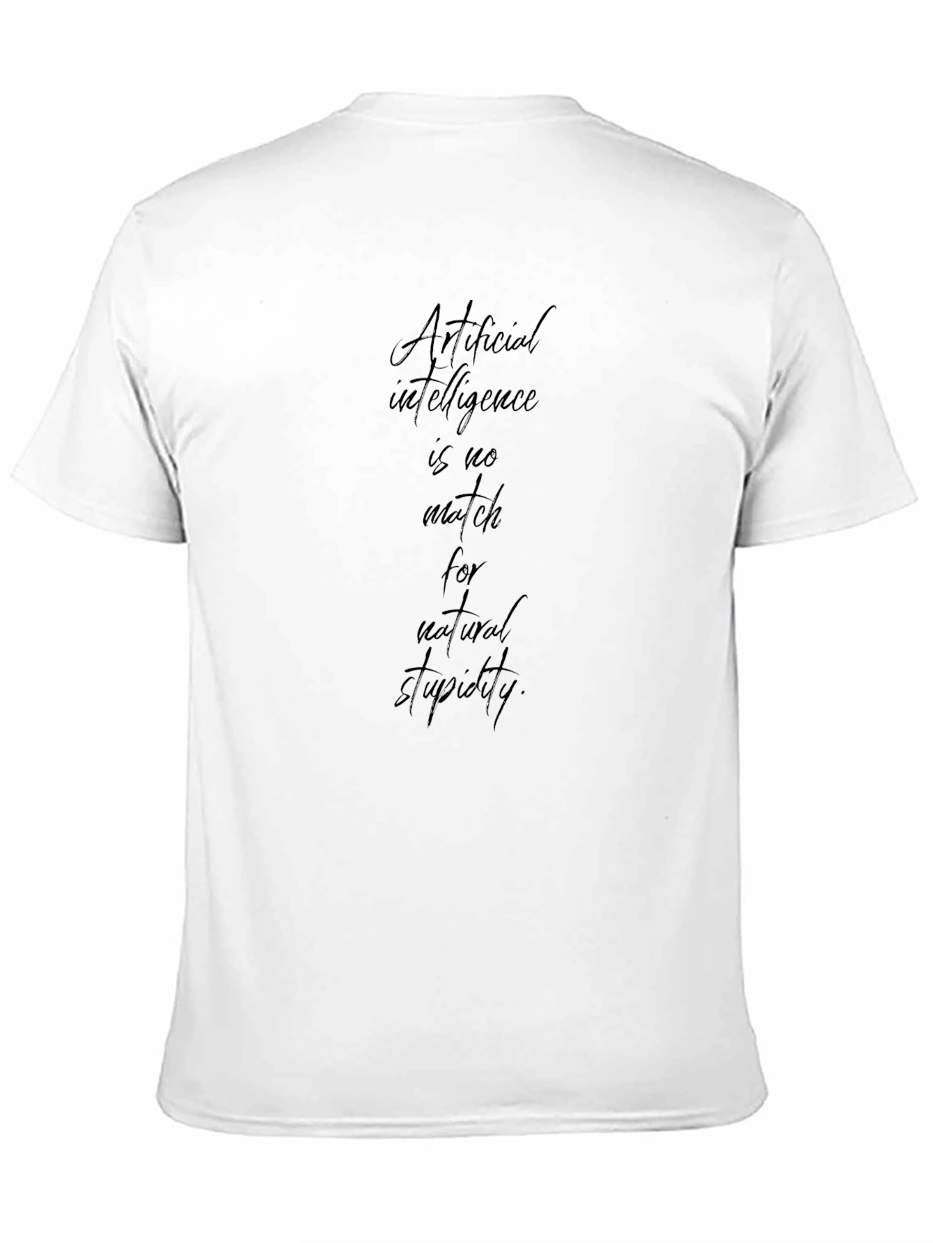 AI vs Stupidity Black T-Shirt: Sarcastic Statement Tee