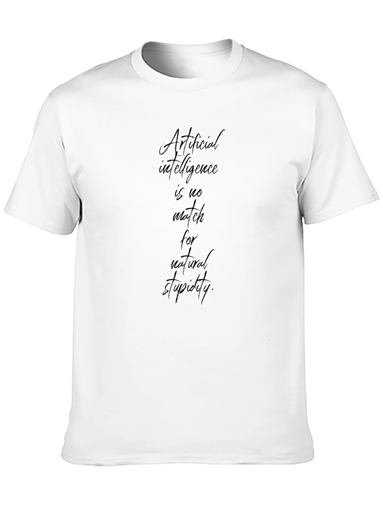 AI vs Stupidity Black T-Shirt: Sarcastic Statement Tee