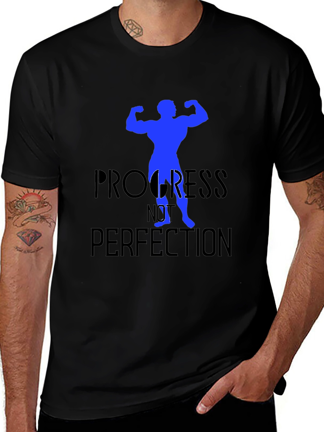 Progress Not Perfection Black T-Shirt
