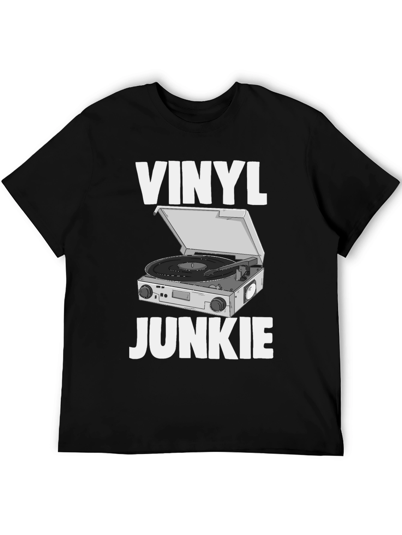 Vinyl Junkie Graphic Tee - Retro Music Lover T-Shirt