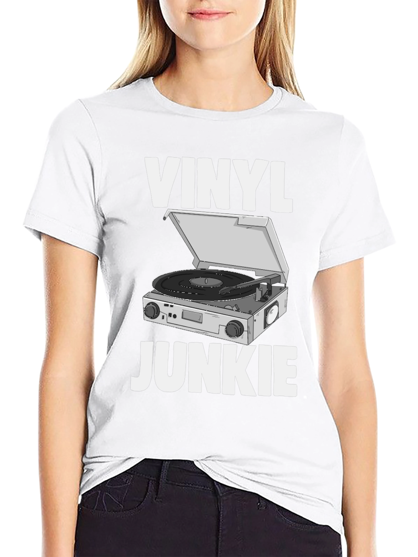 Vinyl Junkie Graphic Tee - Retro Music Lover T-Shirt